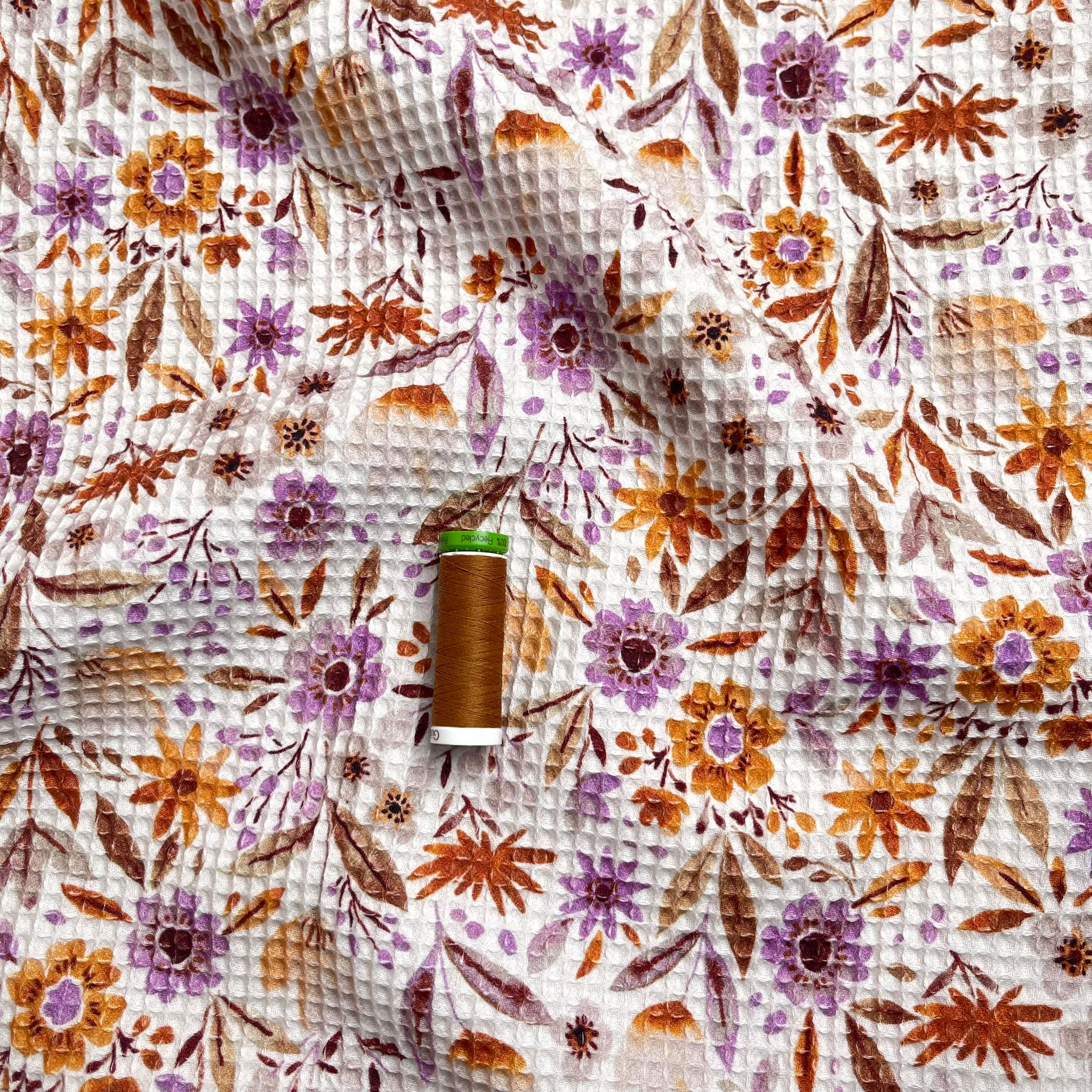 Autumn Floral Pure Cotton Waffle Fabric