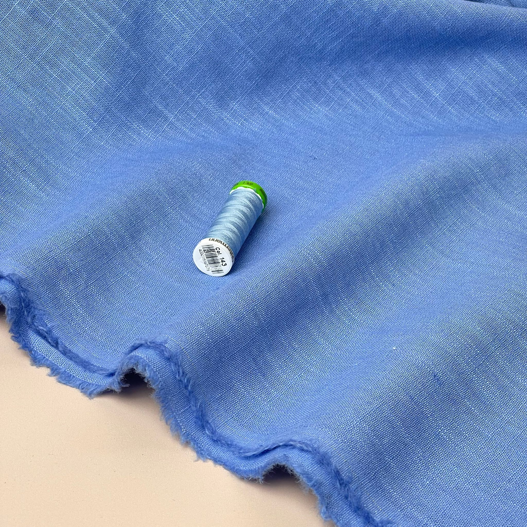 Breeze Sky Haze - Enzyme Washed Linen Cotton Fabric
