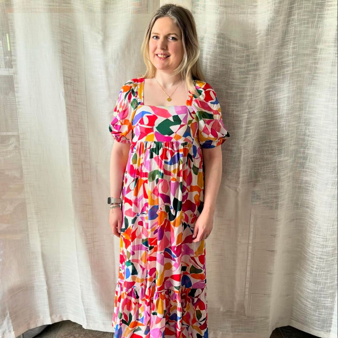 Summer Party - Rainbow Leaves Spring Viscose Fabric