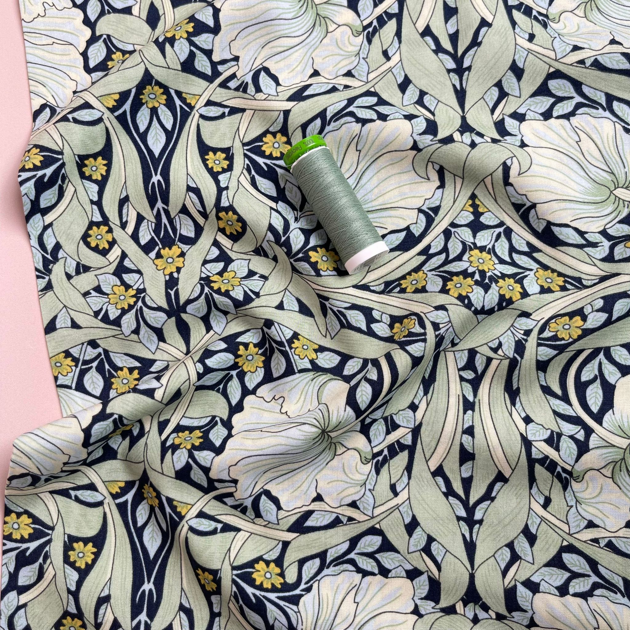 Morris Mint Green Viscose Fabric