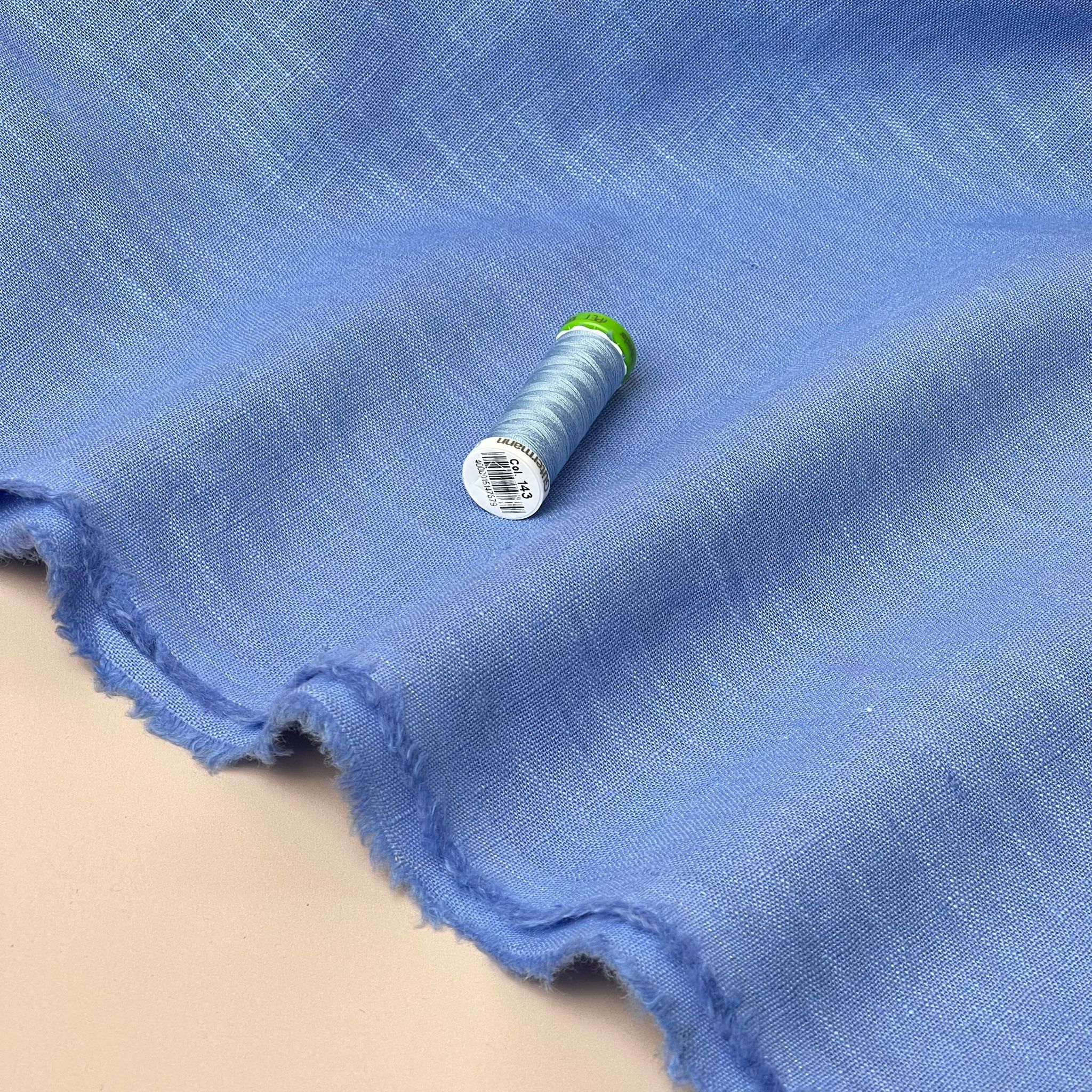 Breeze Sky Haze - Enzyme Washed Linen Cotton Fabric