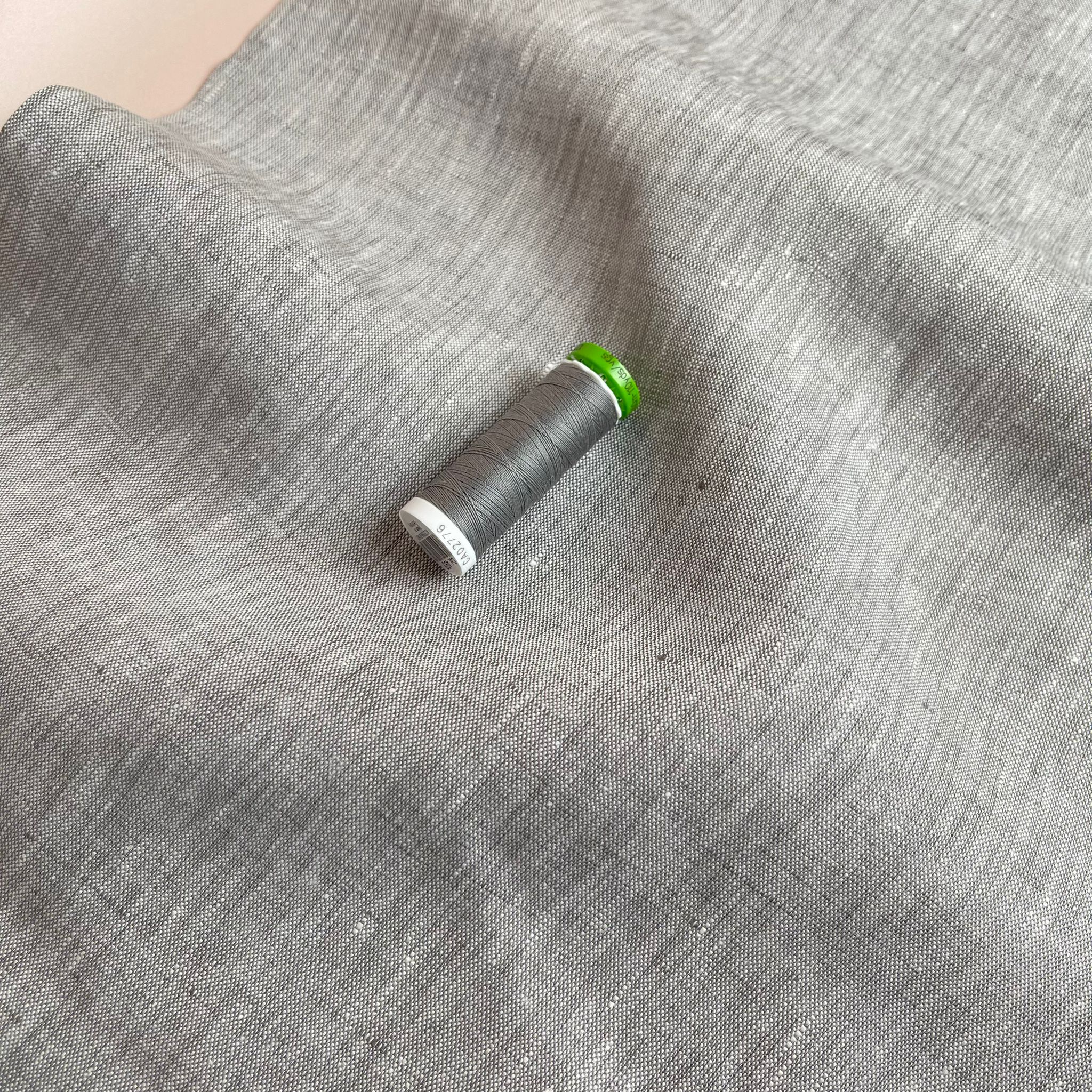 Silver Grey Yarn Dyed Pure Linen Fabric