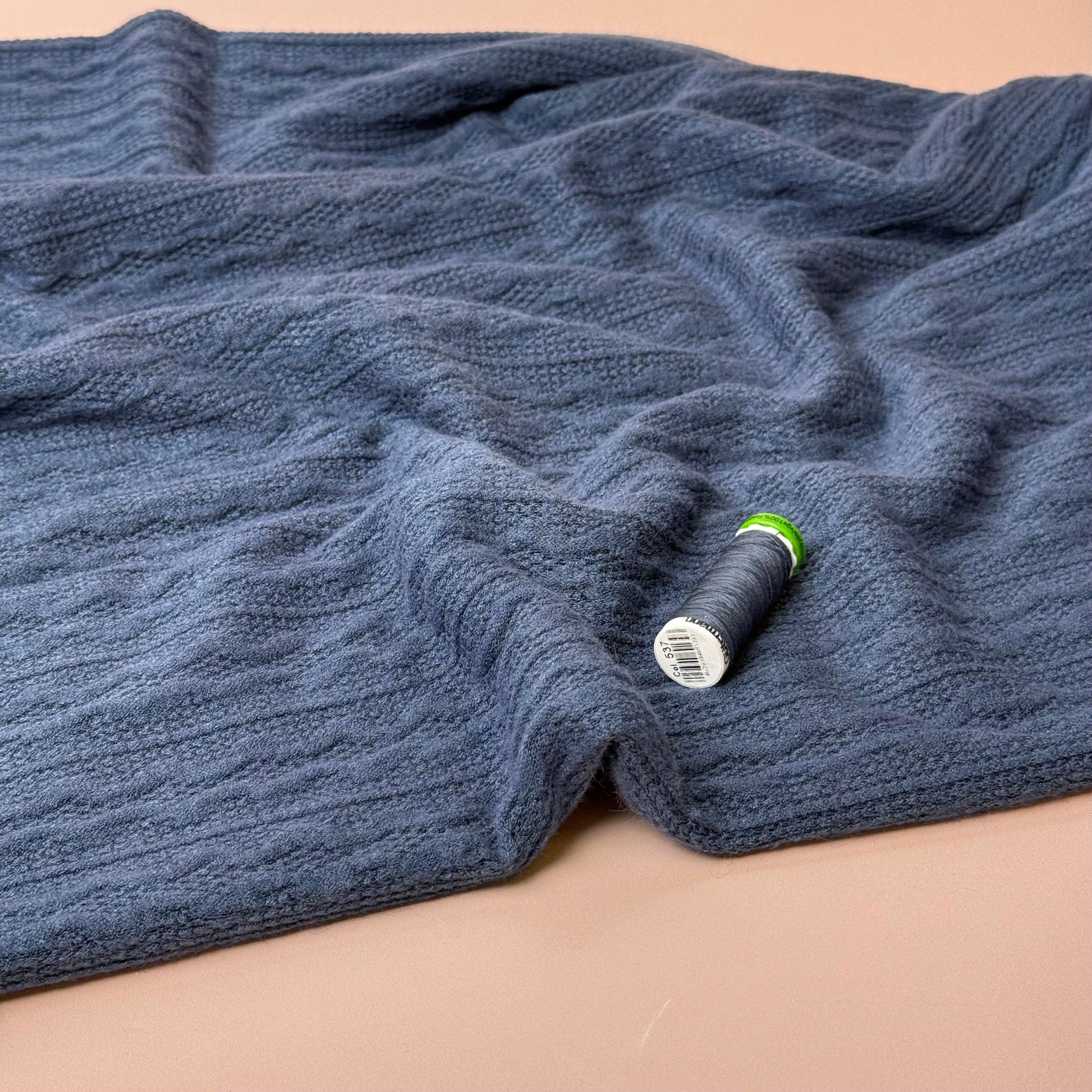Lace Viscose Blend Sweater Knit in River Blue