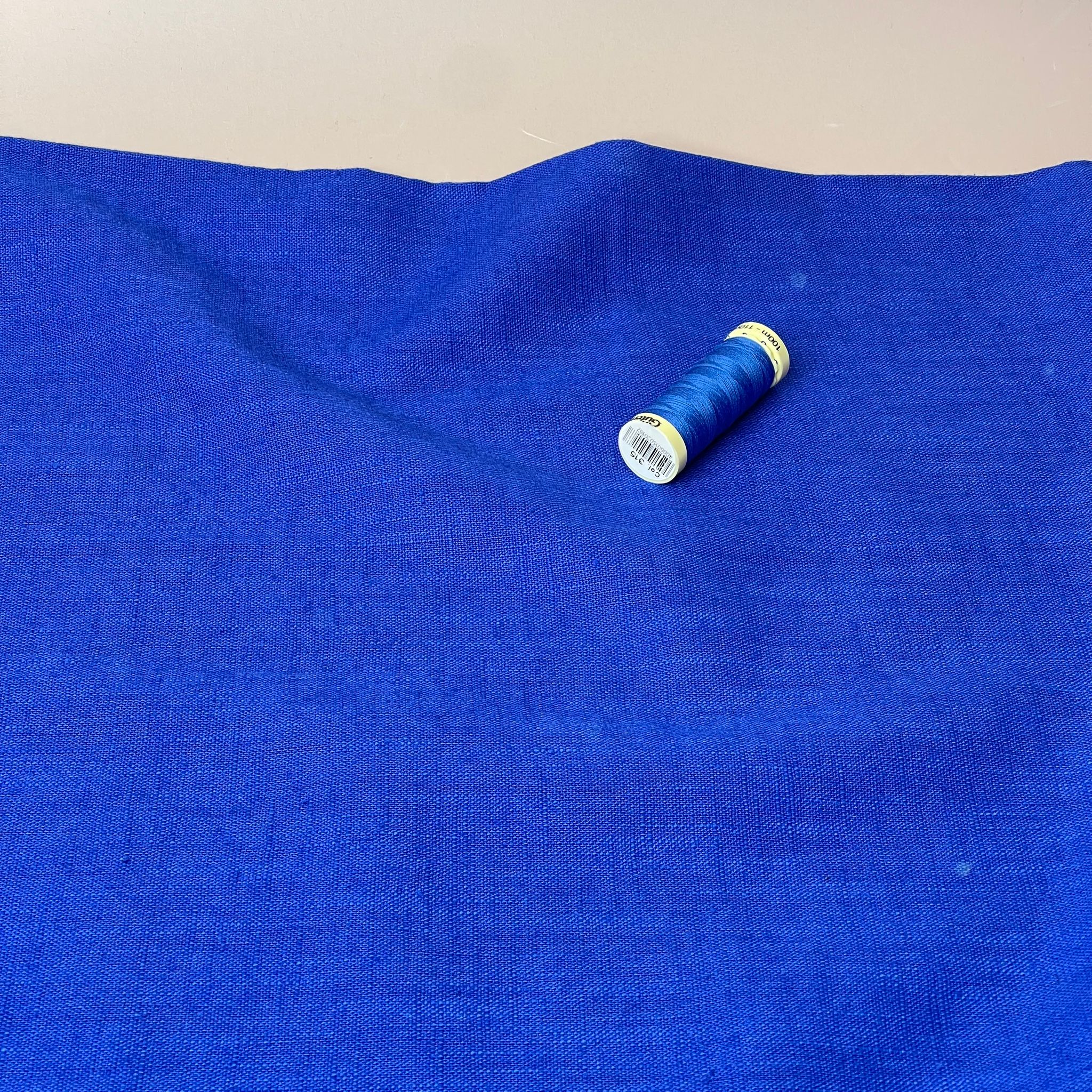 Breeze Royal Blue - Enzyme Washed Linen Cotton Fabric
