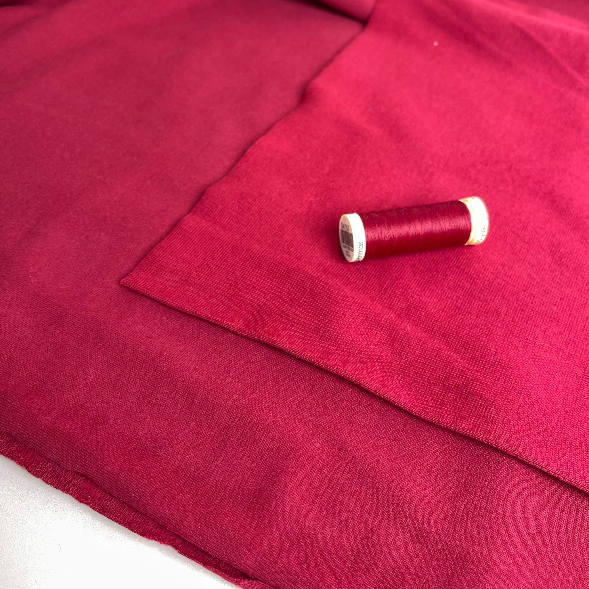 Peach Soft GOTS Organic Cotton Sweat-shirting in Bordeaux