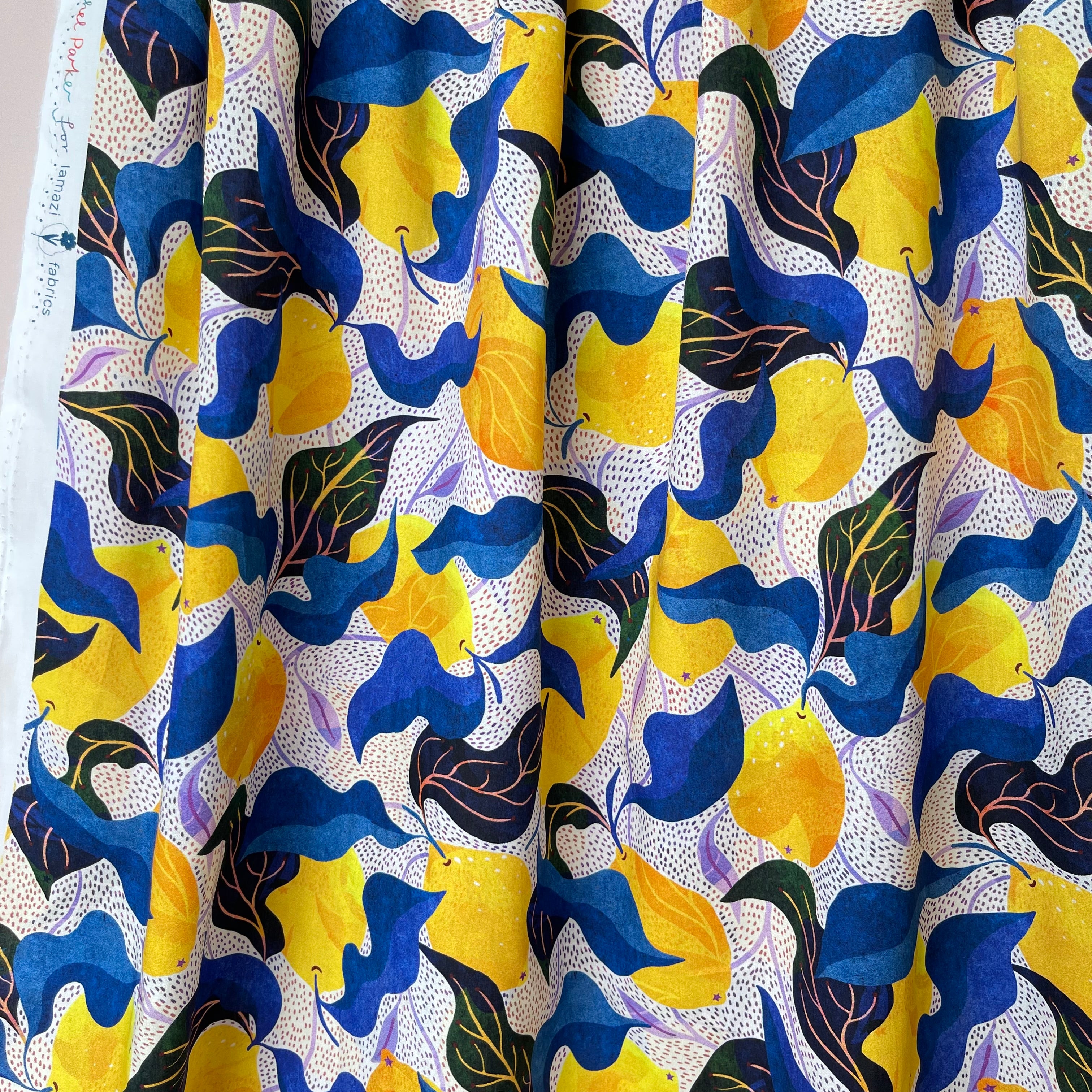 Sewing Kit - Silmu Shirt in Mediterranian Lemons Cotton Lawn