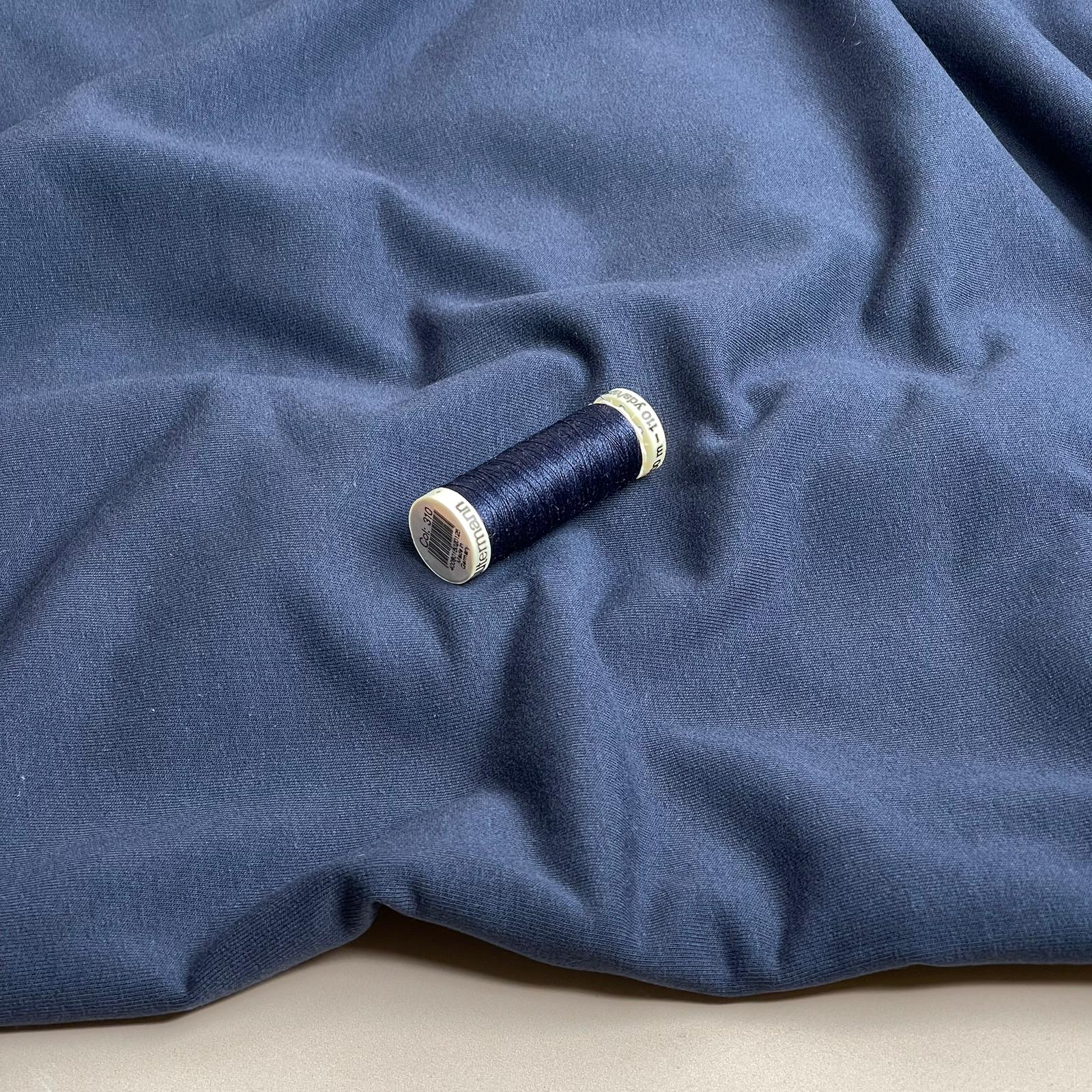 REMNANT 0.9 Metre - Brushed Cotton Sweat-shirting in Navy
