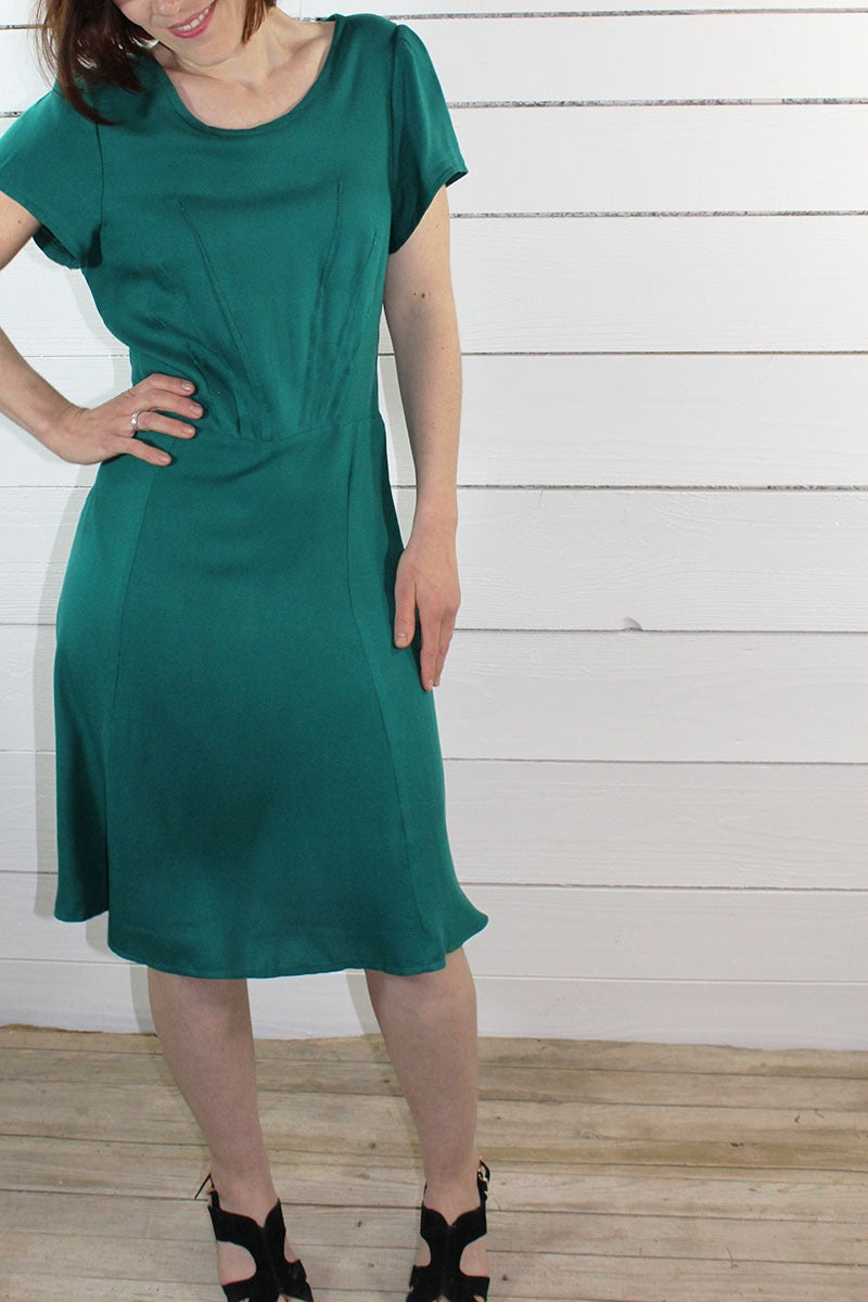 Églantine & Zoé - Emerald Green Viscose Crepe Fabric