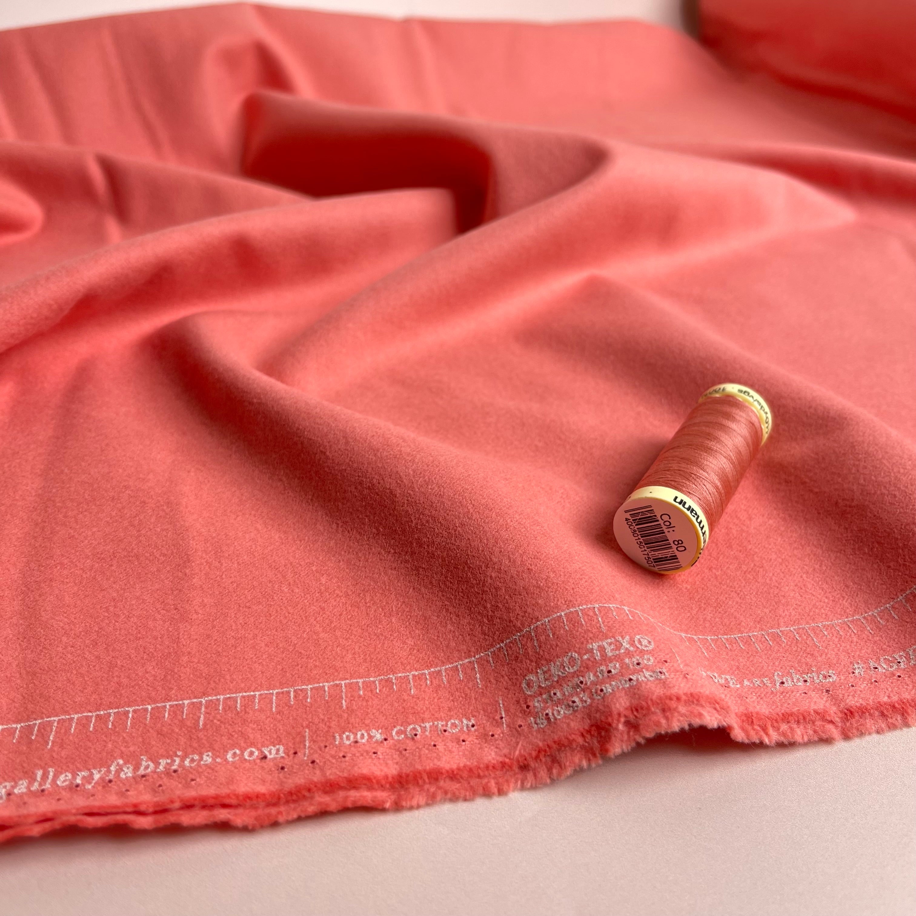 Art Gallery Fabrics - Pink Clay Plain Brushed Cotton Flannel