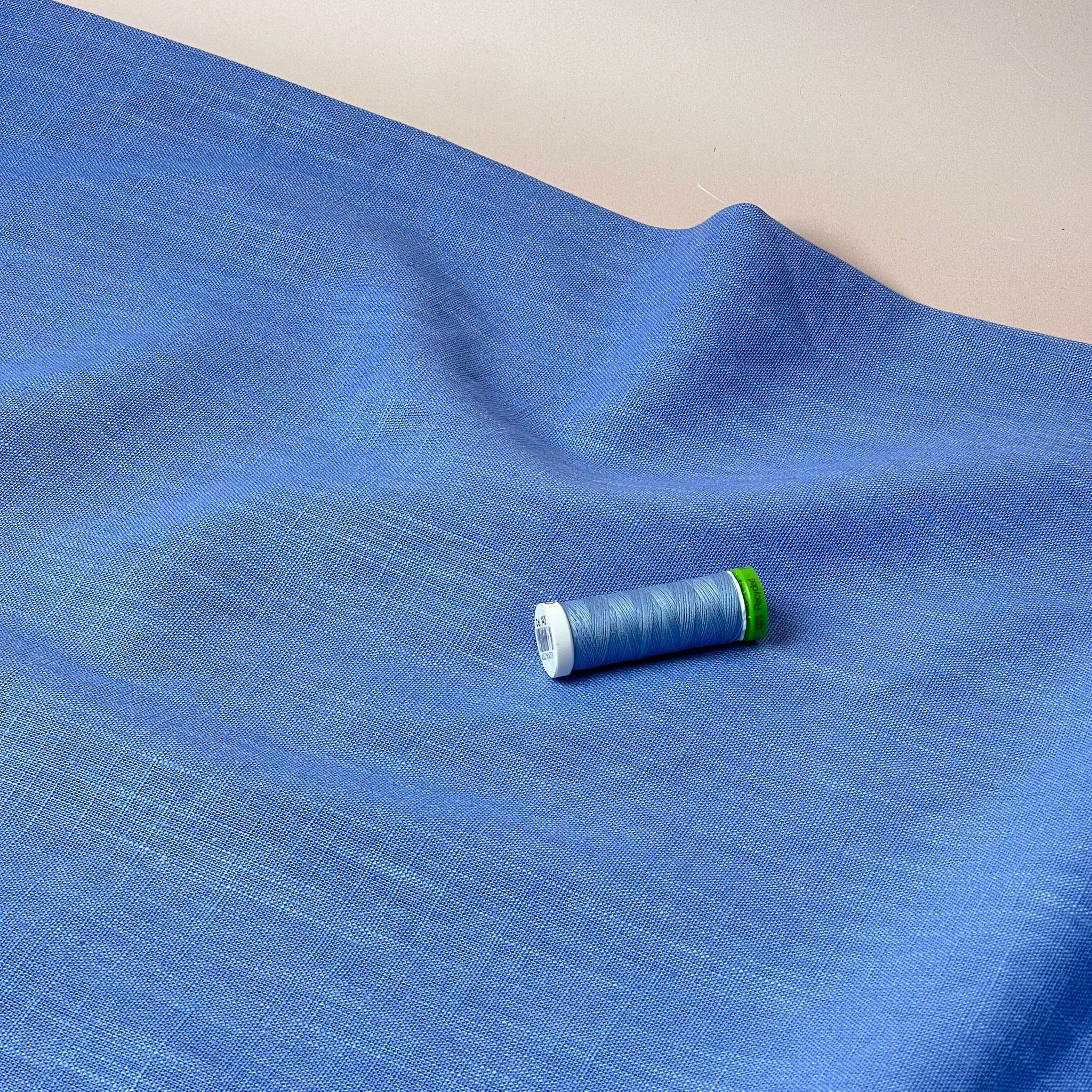 Breeze Sky Haze - Enzyme Washed Linen Cotton Fabric