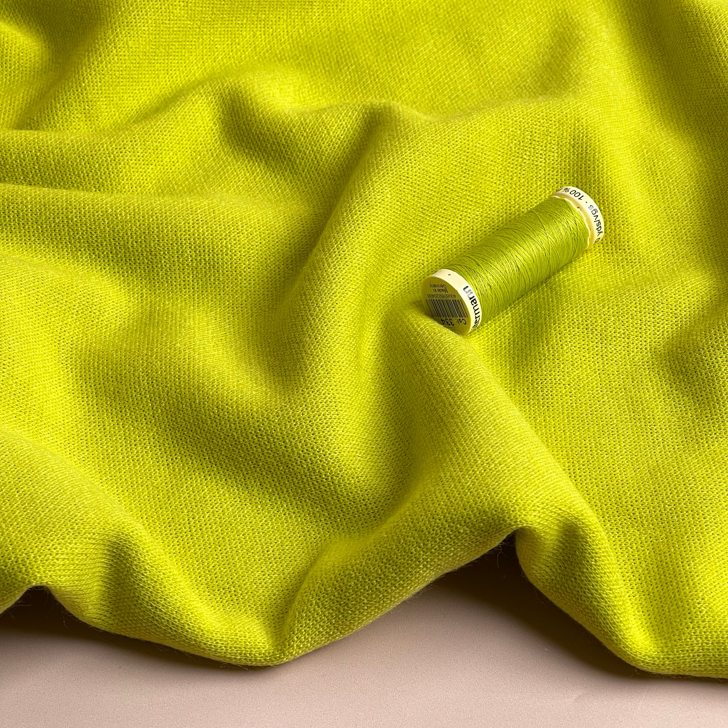 REMNANT 0.22 Metre - Soft Touch Viscose Blend Sweater Knit in Lime