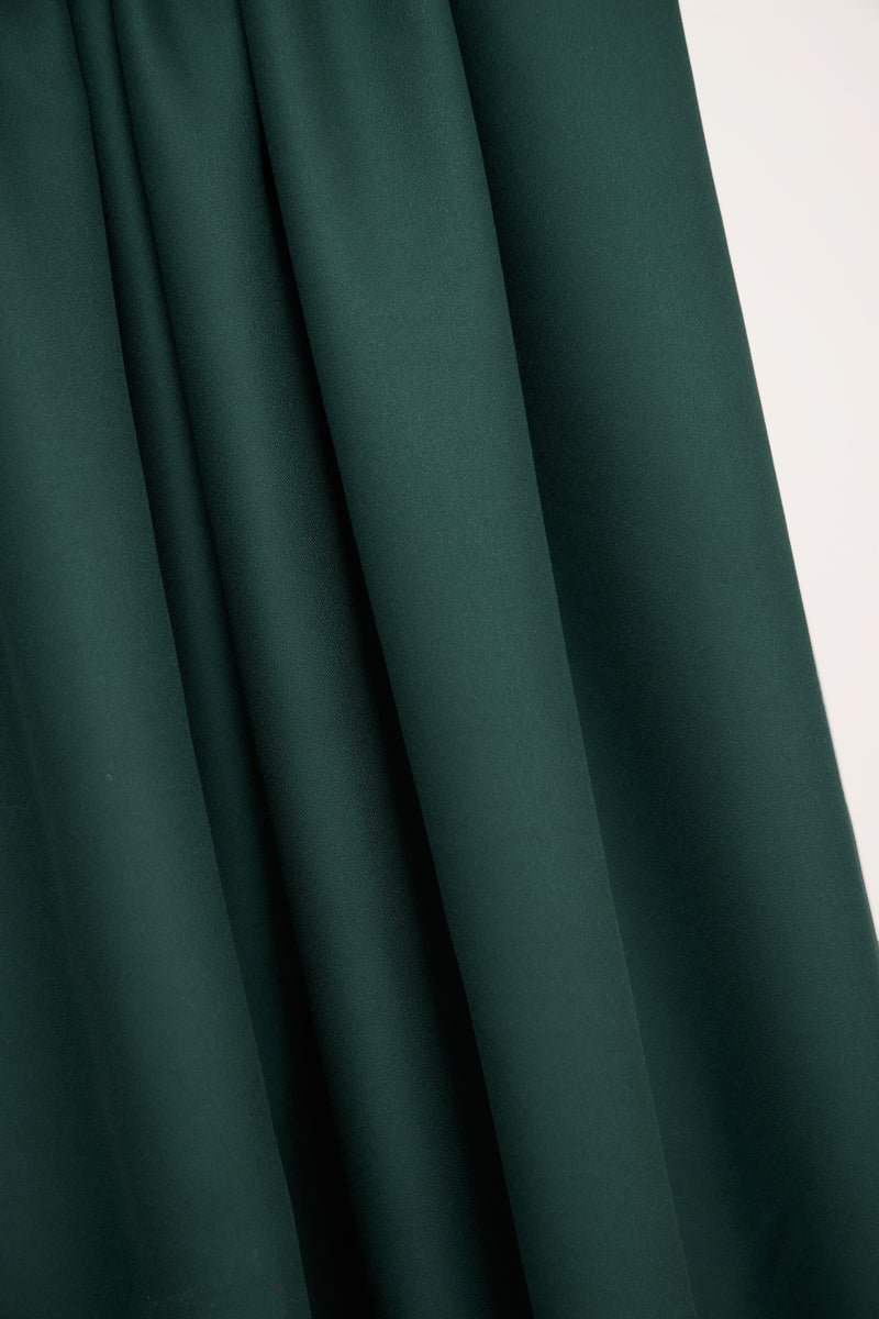 REMNANT 0.58 metre - Mind The MAKER - Plain Bottle Green ECOVERO™ Viscose Leia Crepe Fabric