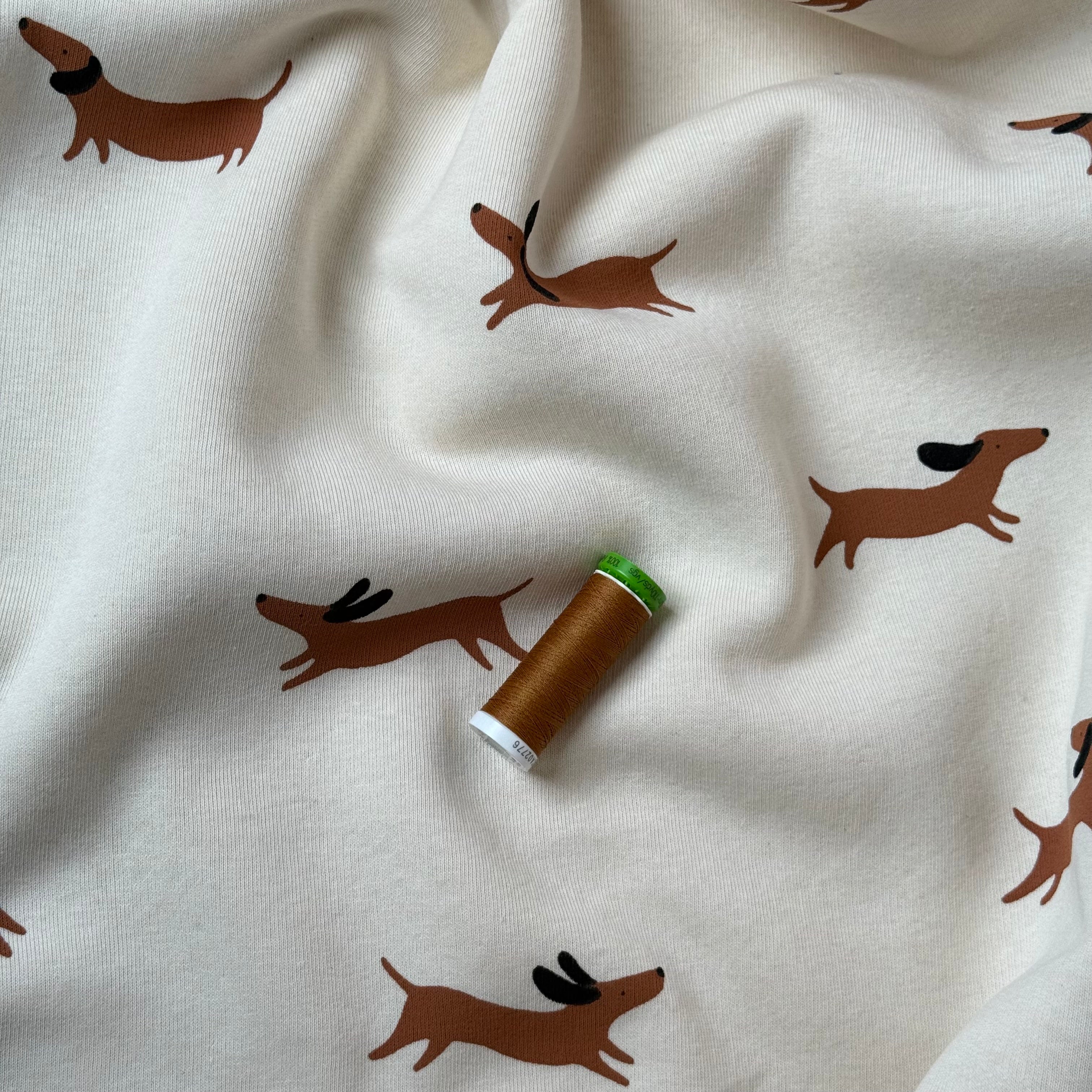 Sausage Dogs Soft Cotton Jogging Sweat-shirting Fabric
