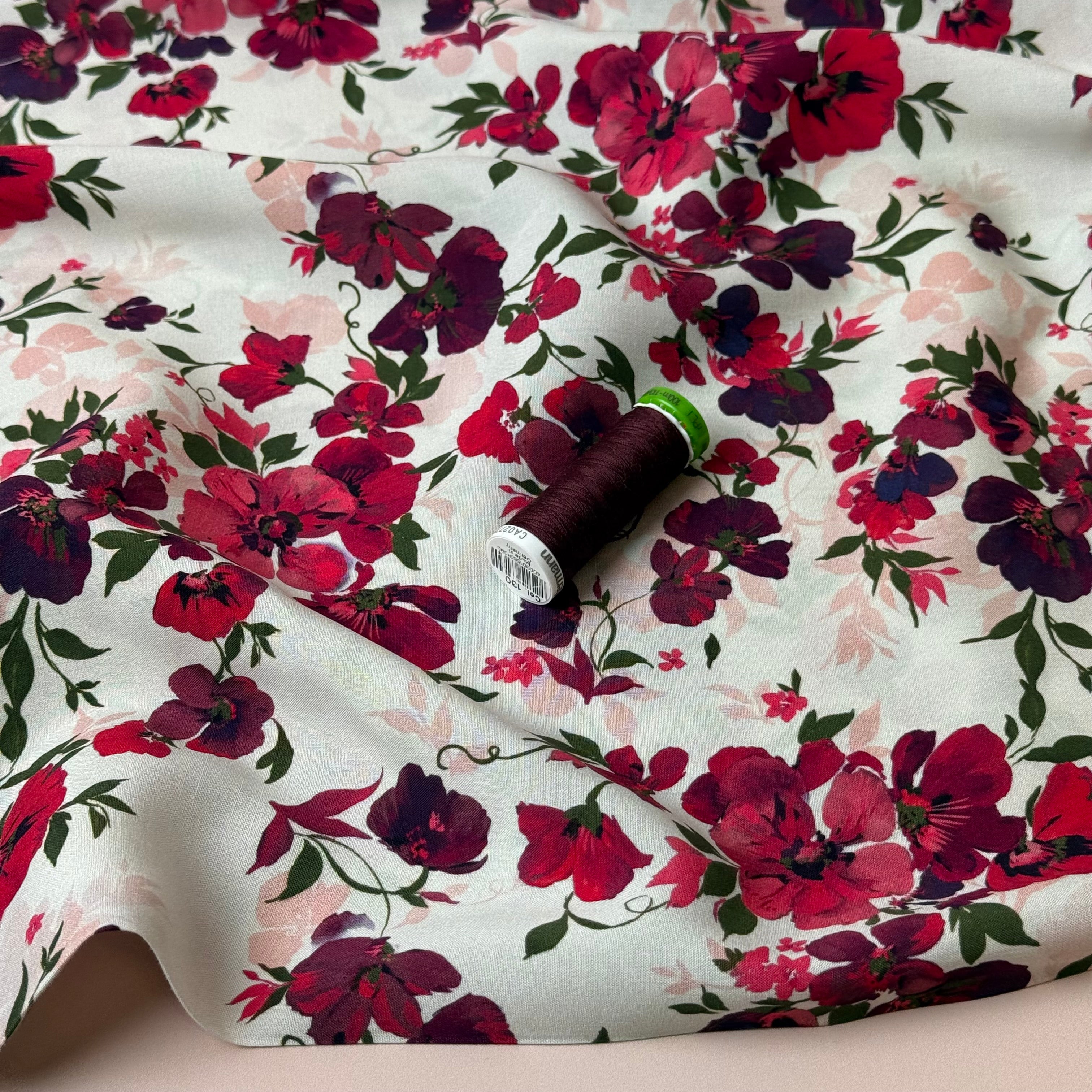 Rosehip Garden LENZING™ ECOVERO™ Viscose Fabric