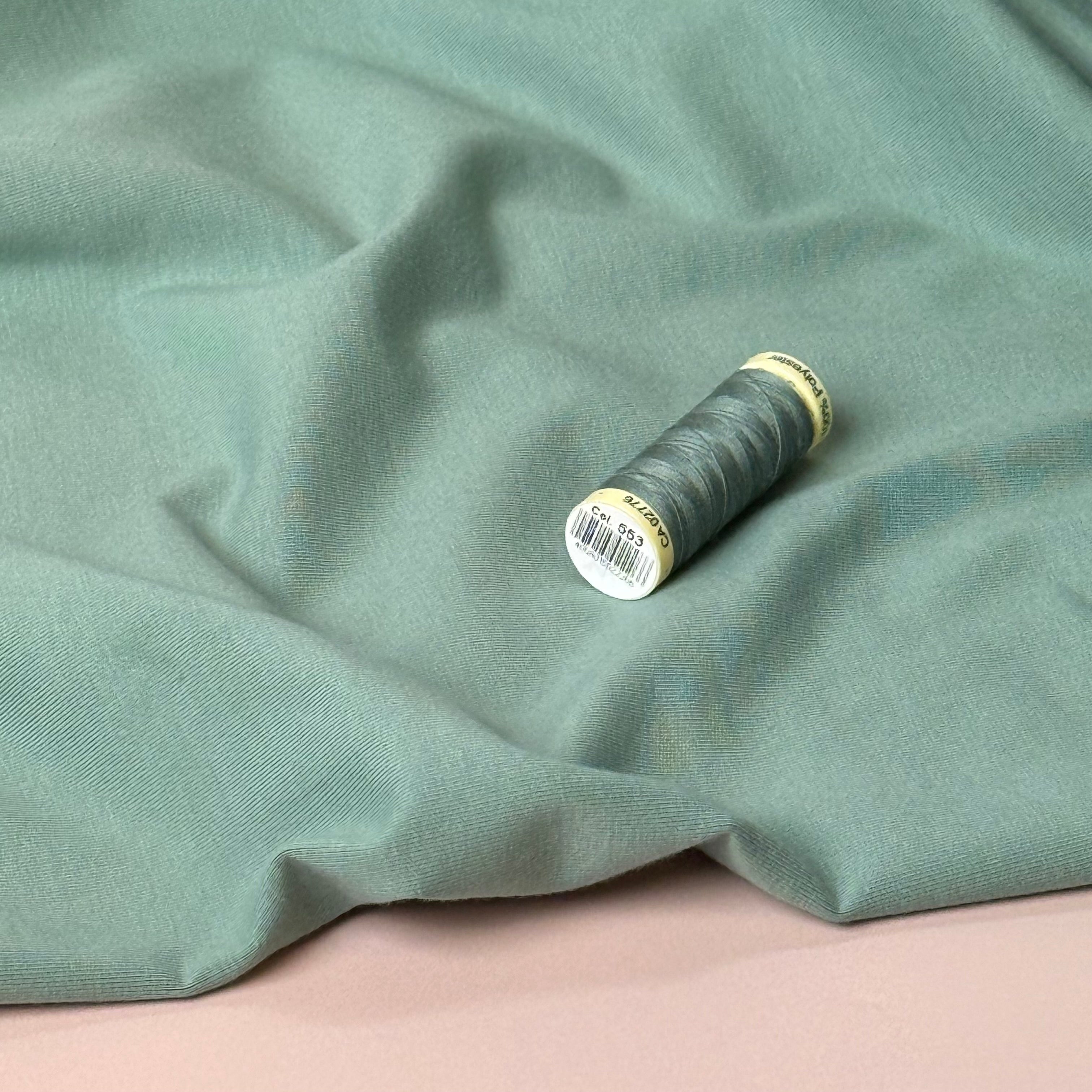 Essential Chic Sage Green Plain Cotton Jersey Fabric
