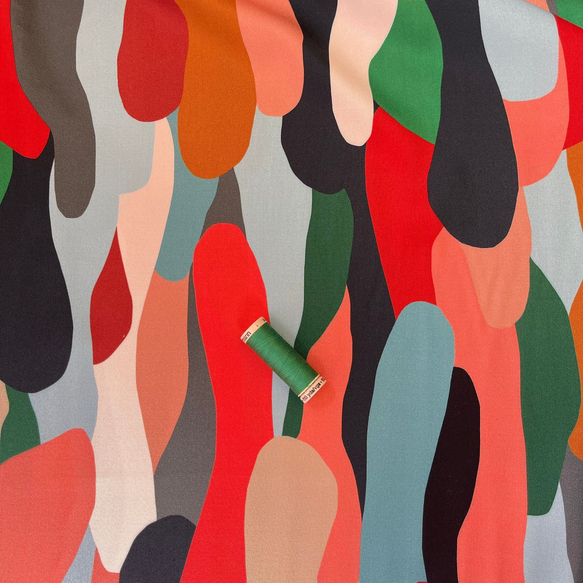 Light & Lush - Paint Drops Viscose Twill Fabric