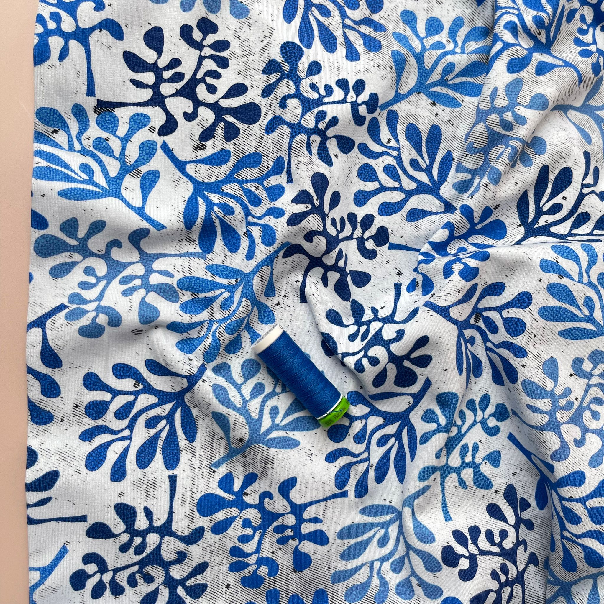 Danish Design - Coastal Seaweed Cotton Jersey Fabric