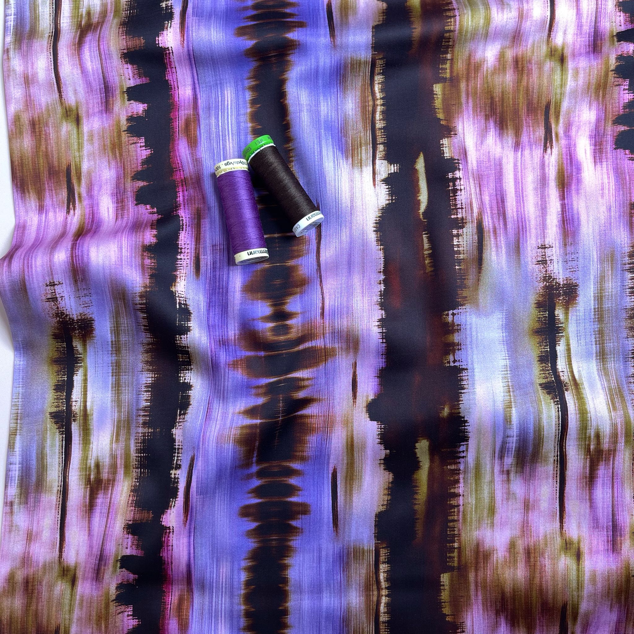 Hazy Landscape in Lavender Cotton Sateen Fabric