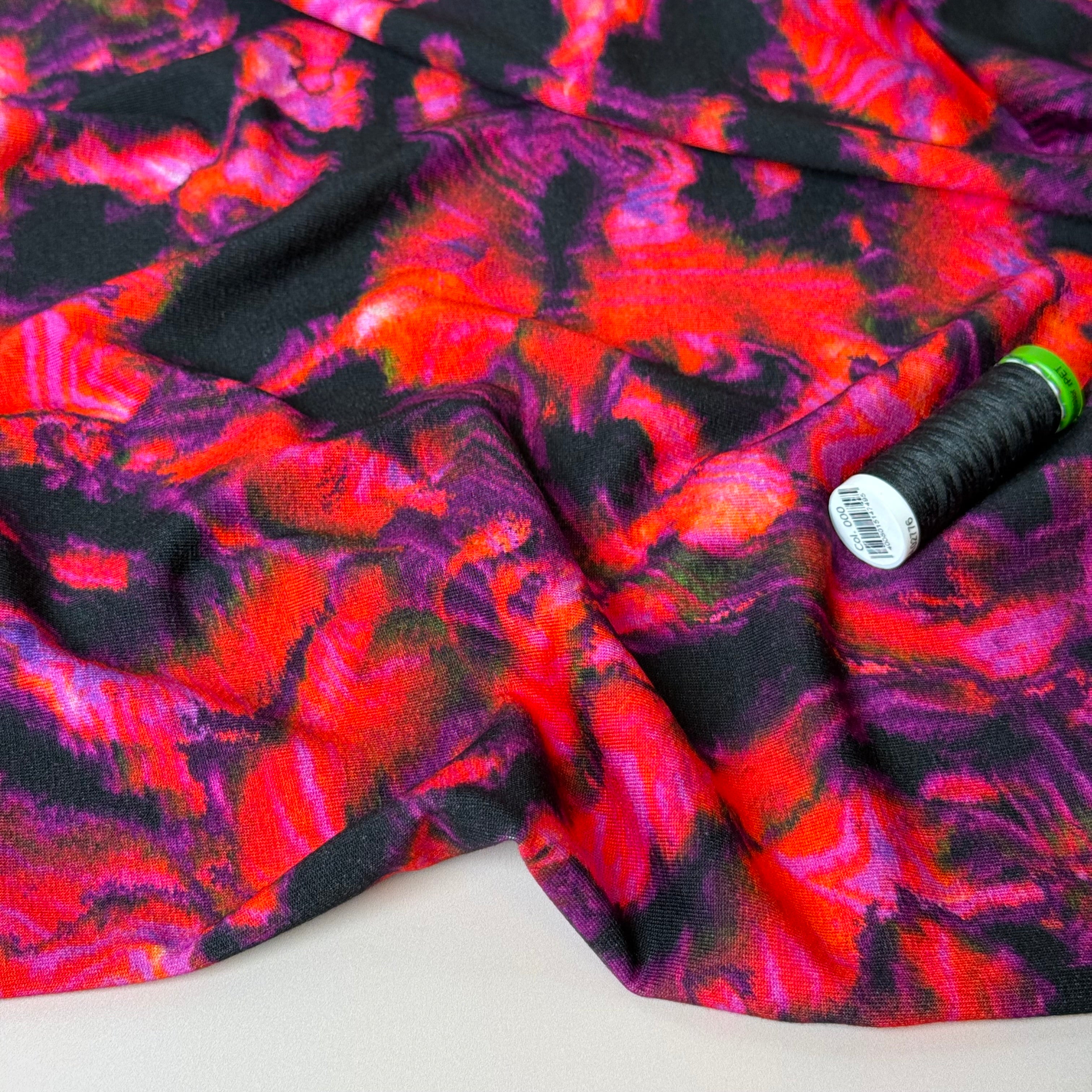 Danish Design - Abstract Red ECOVERVO™ Viscose Jersey