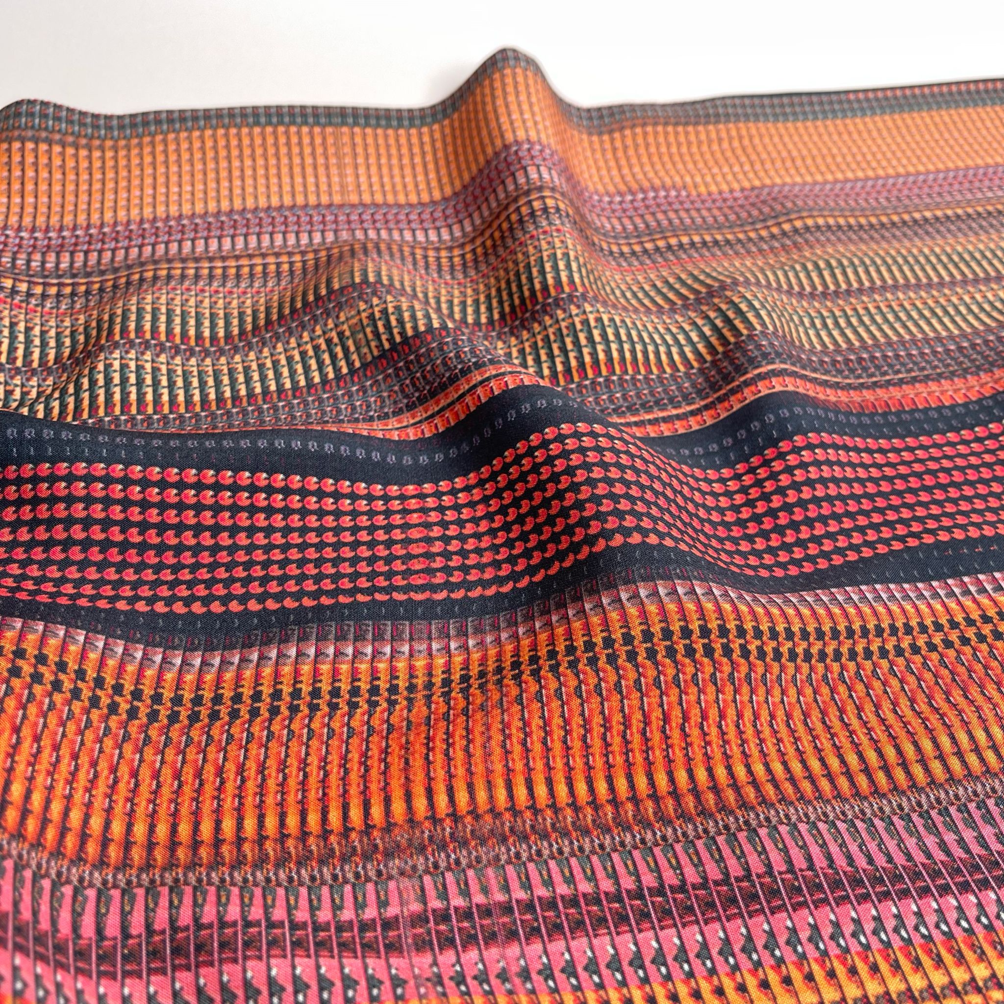 Sunset Stripes Viscose Fabric