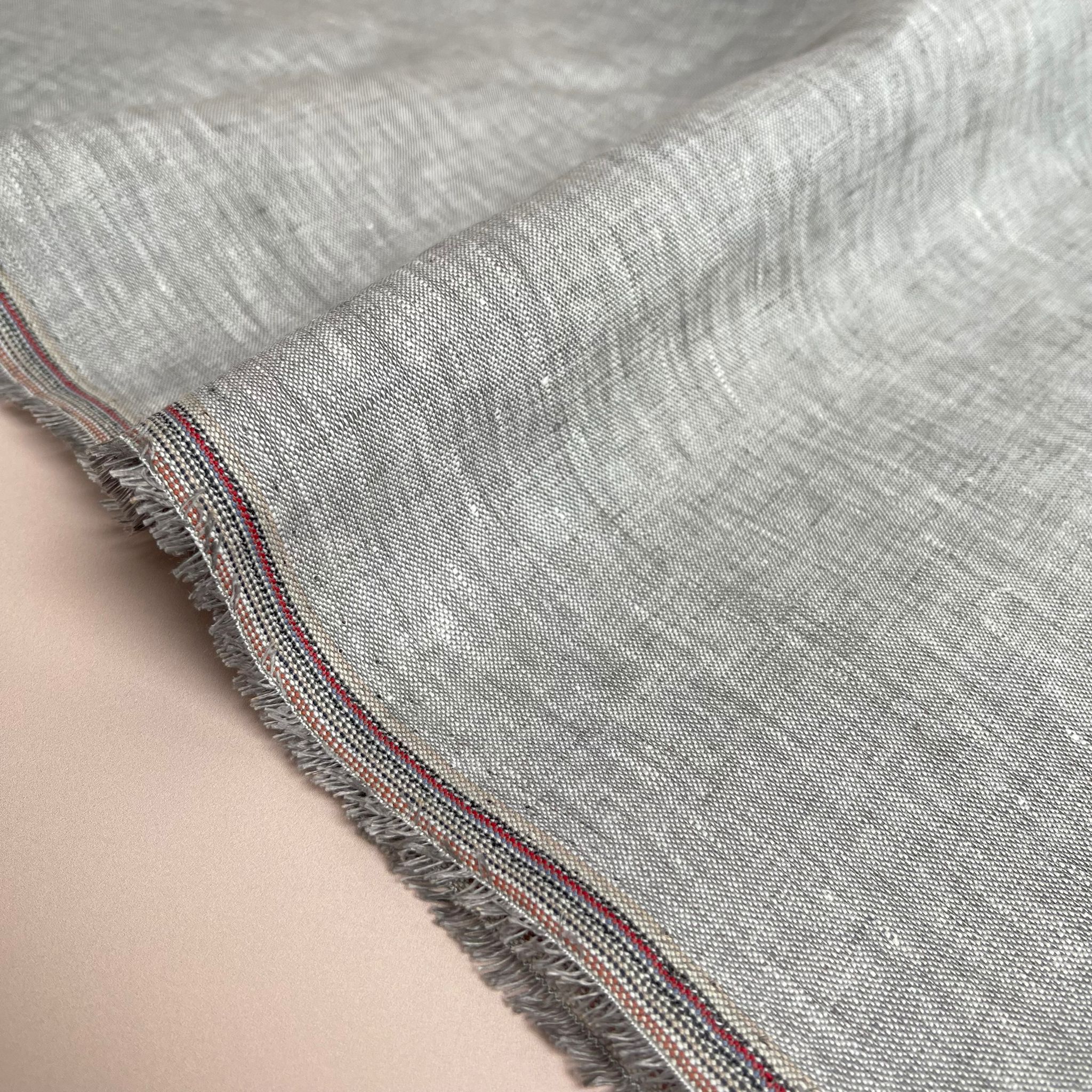 Silver Grey Yarn Dyed Pure Linen Fabric