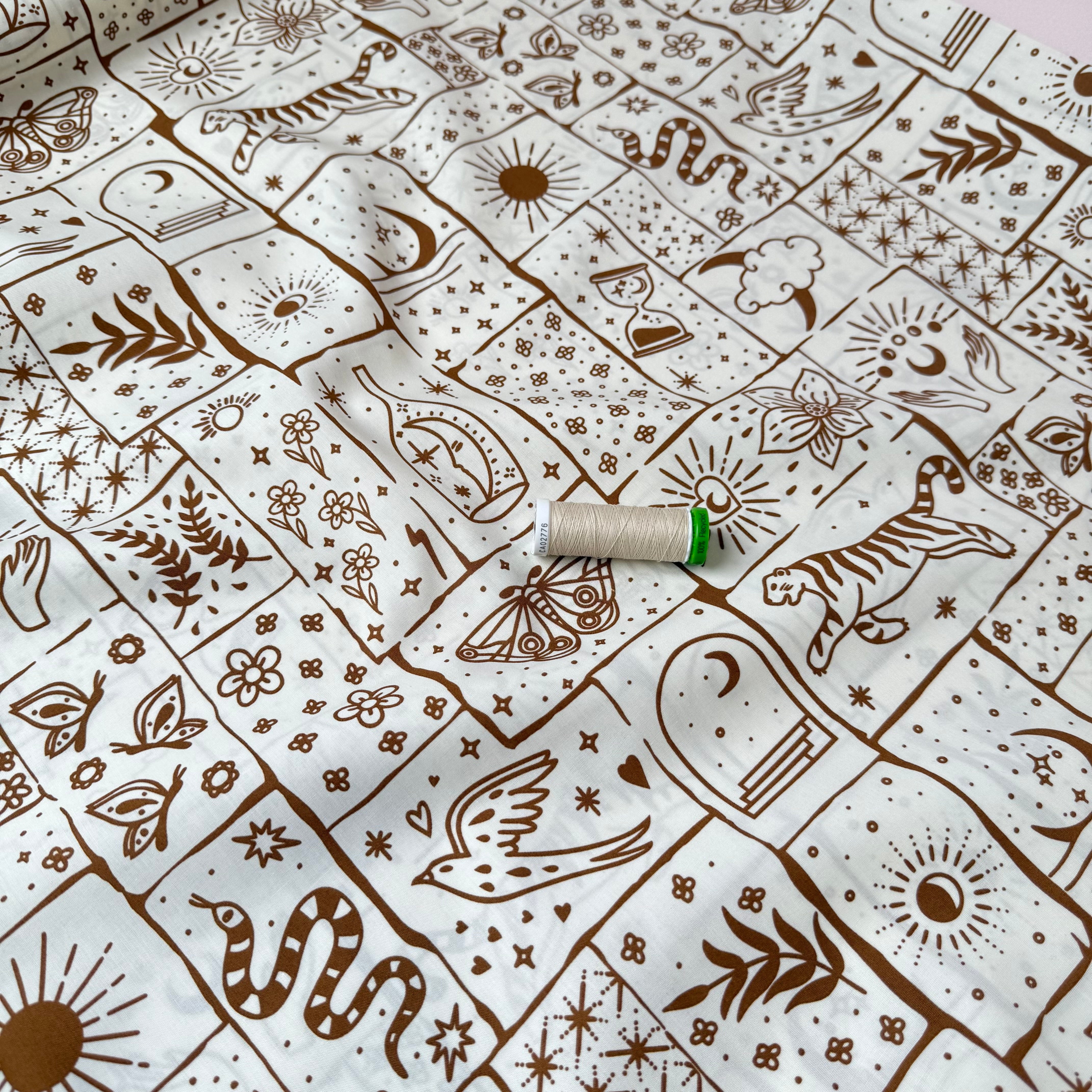 Boho Off-White Cotton Poplin Fabric