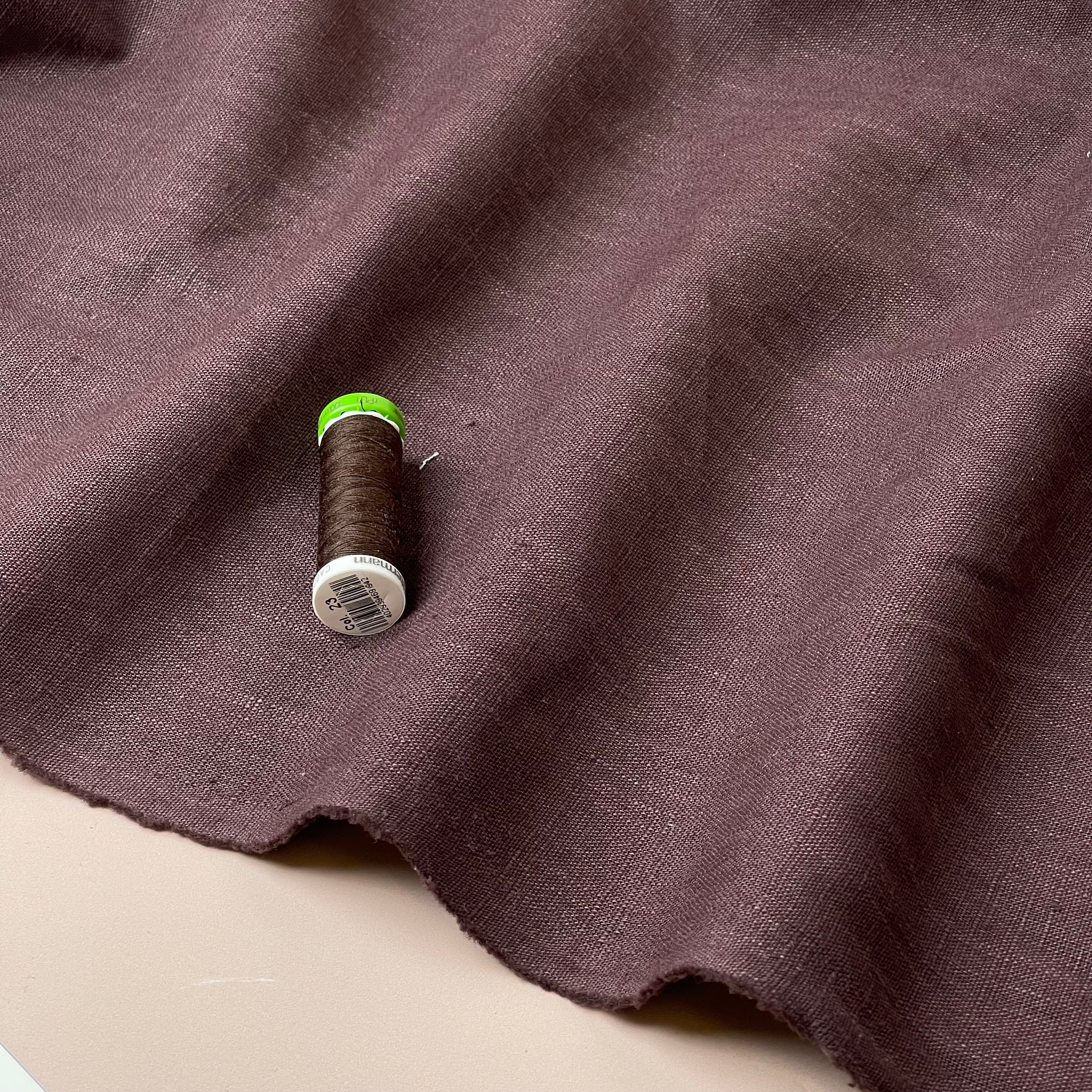 Breeze Chocolate Brown - Enzyme Washed Pure Linen Fabric