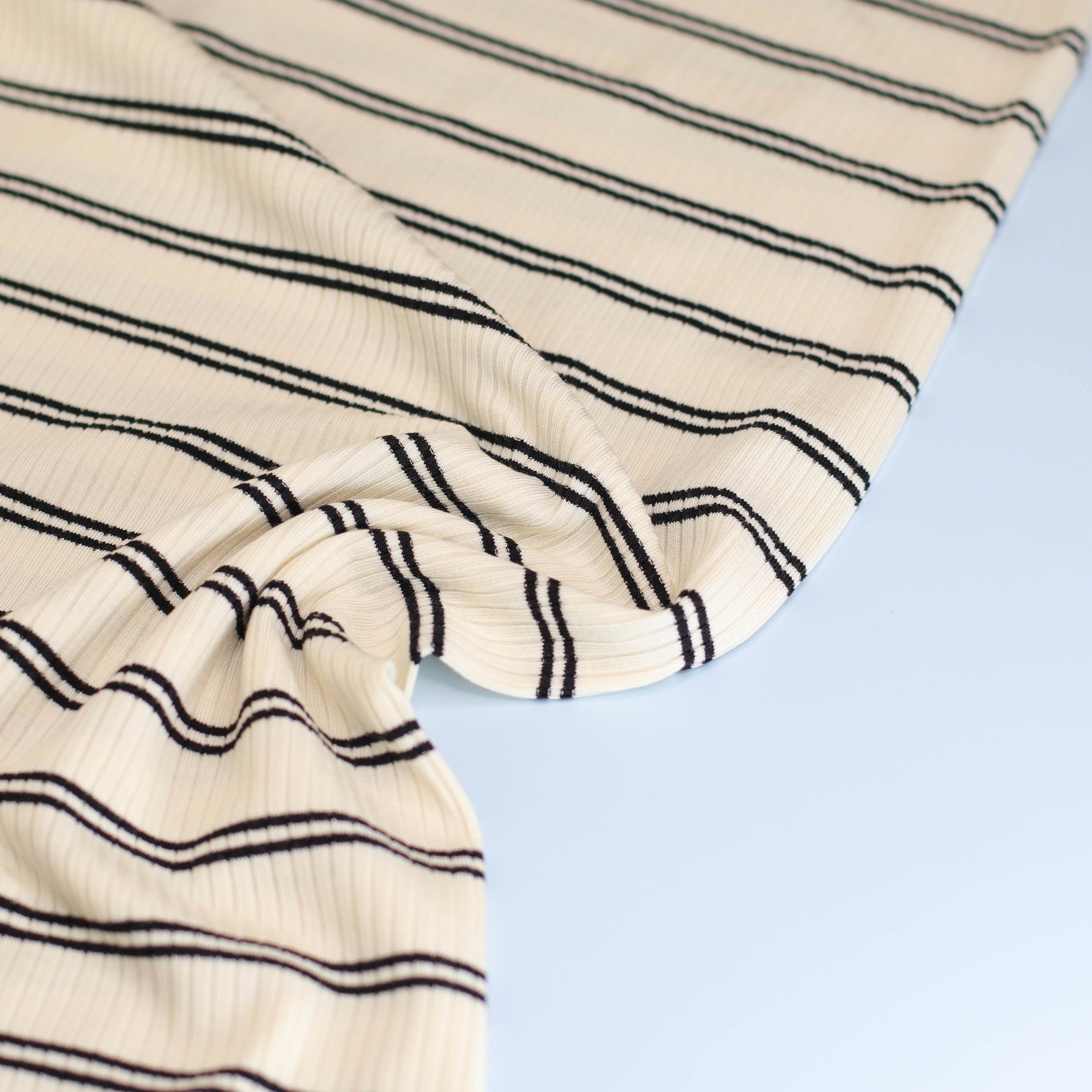 Derby Slim Stripe Ribbed Jersey in Shell with TENCEL™ Modal Fibres