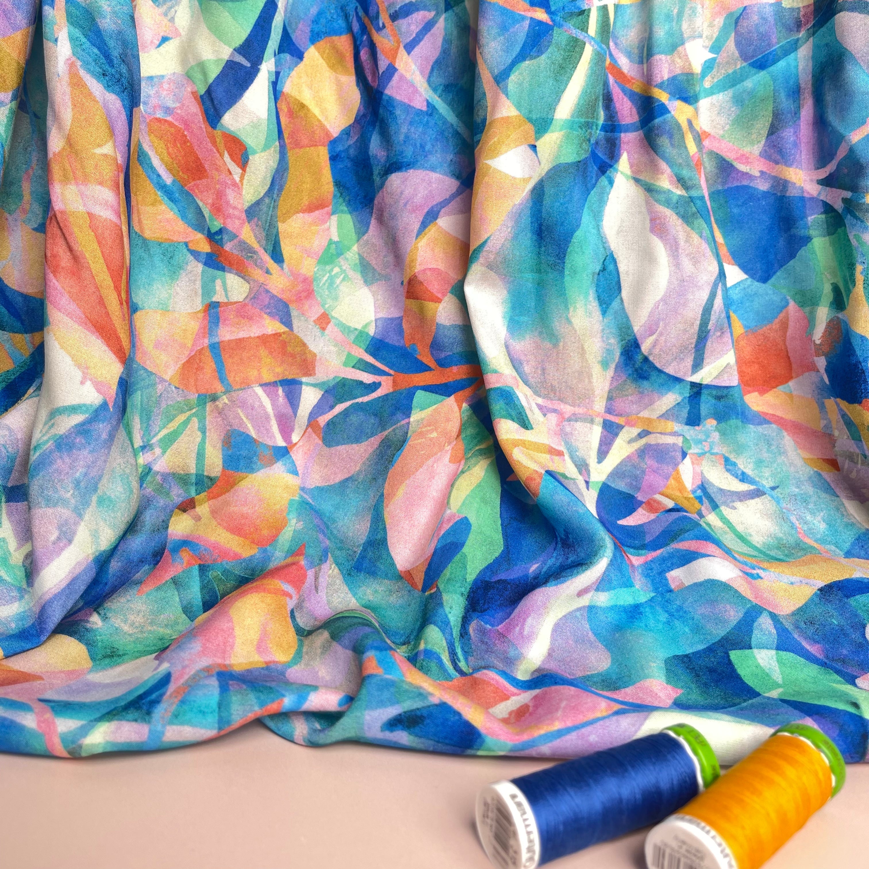 Summer Party - Painted Foliage Coast Viscose Fabric
