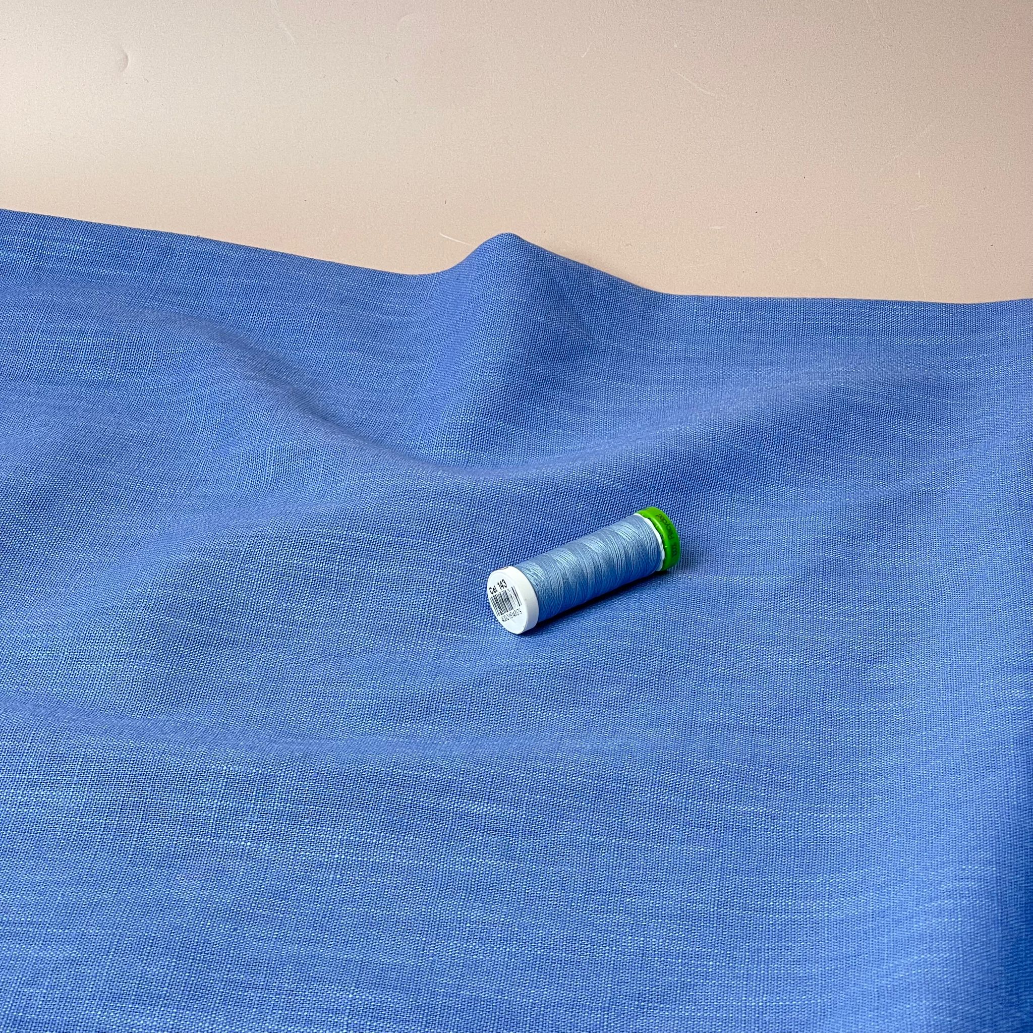 Breeze Sky Haze - Enzyme Washed Linen Cotton Fabric