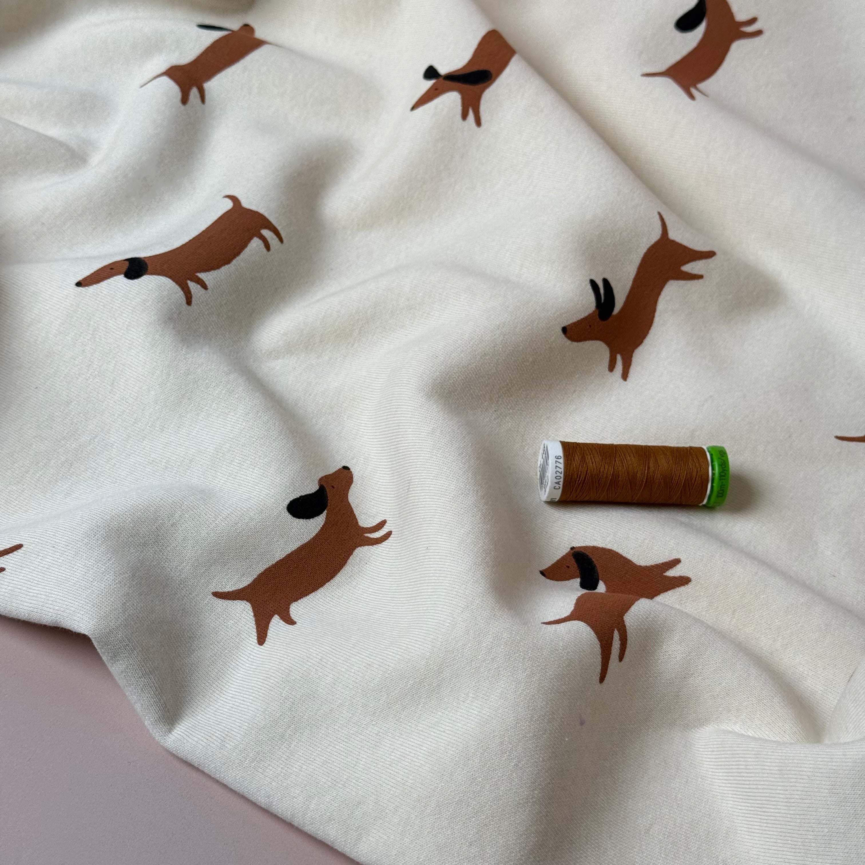 Sausage Dogs Soft Cotton Jogging Sweat-shirting Fabric