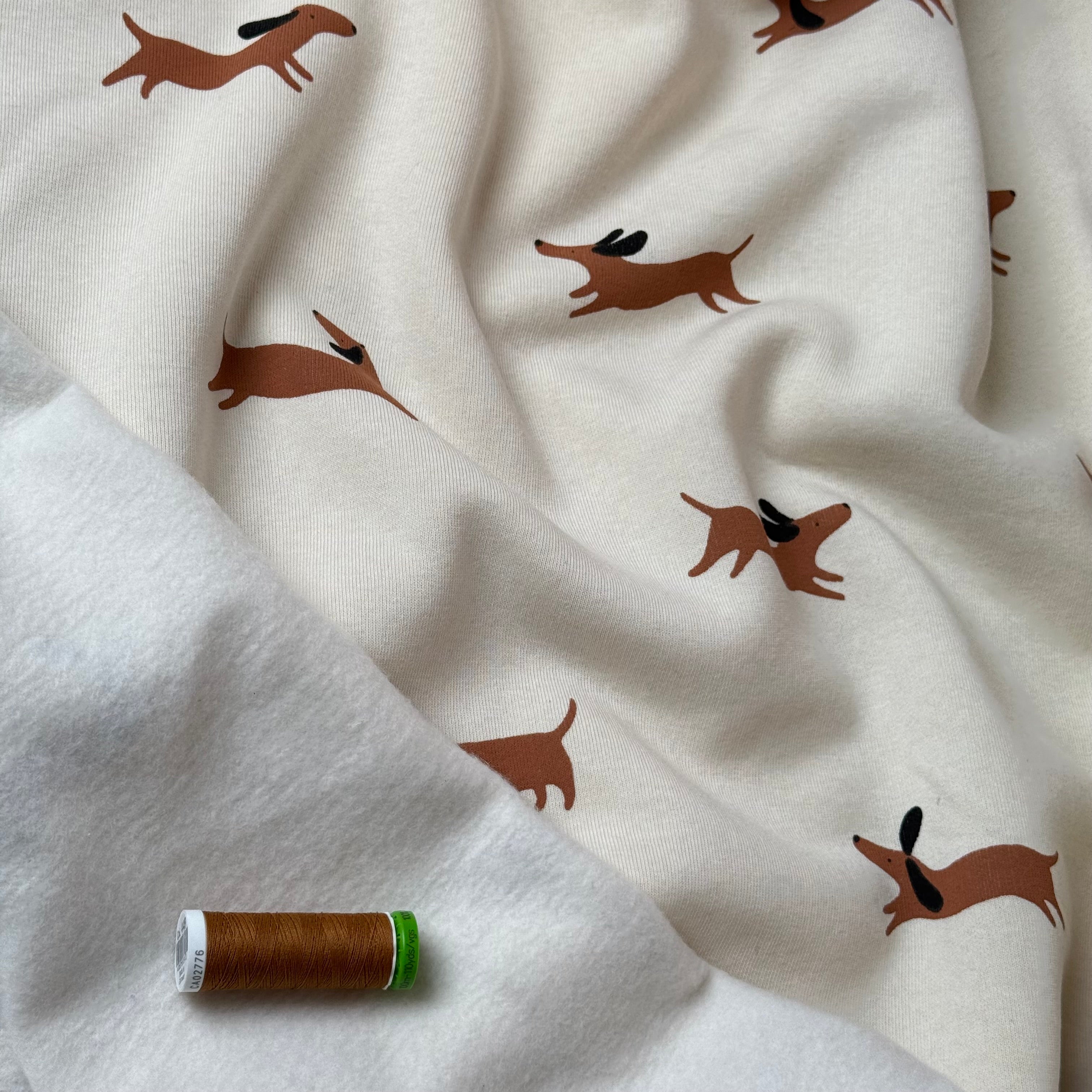 Sausage Dogs Soft Cotton Jogging Sweat-shirting Fabric