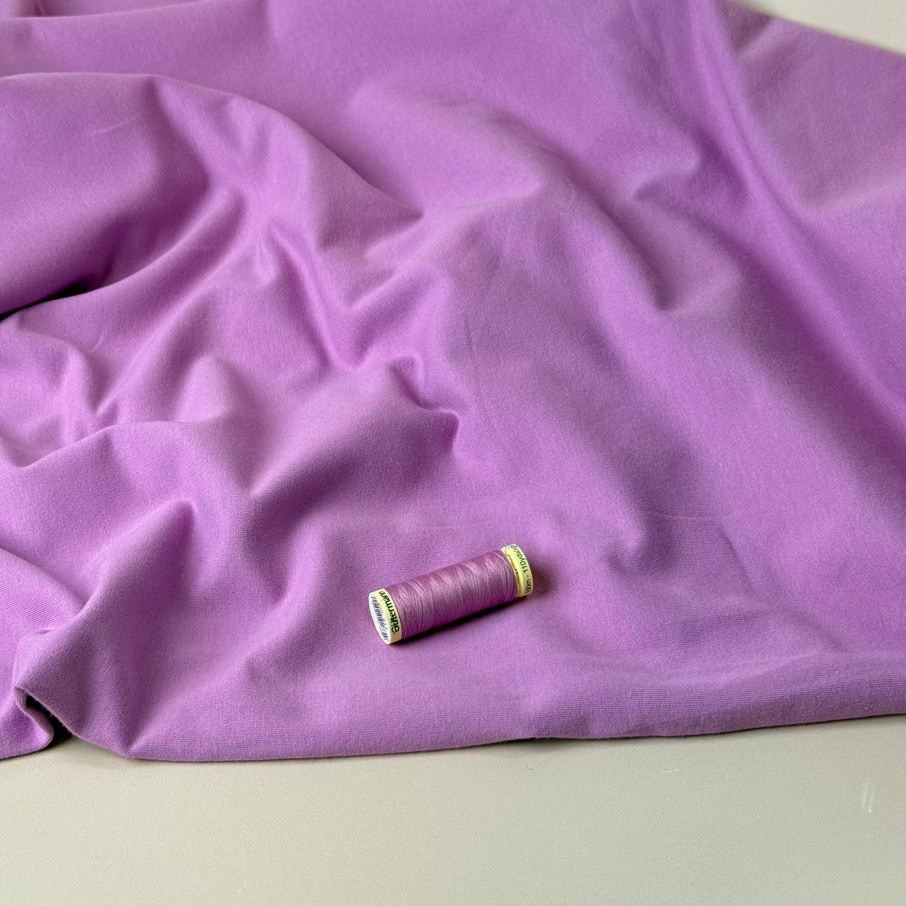 Peach Soft GOTS Organic Cotton Sweat-shirting in Light Violet