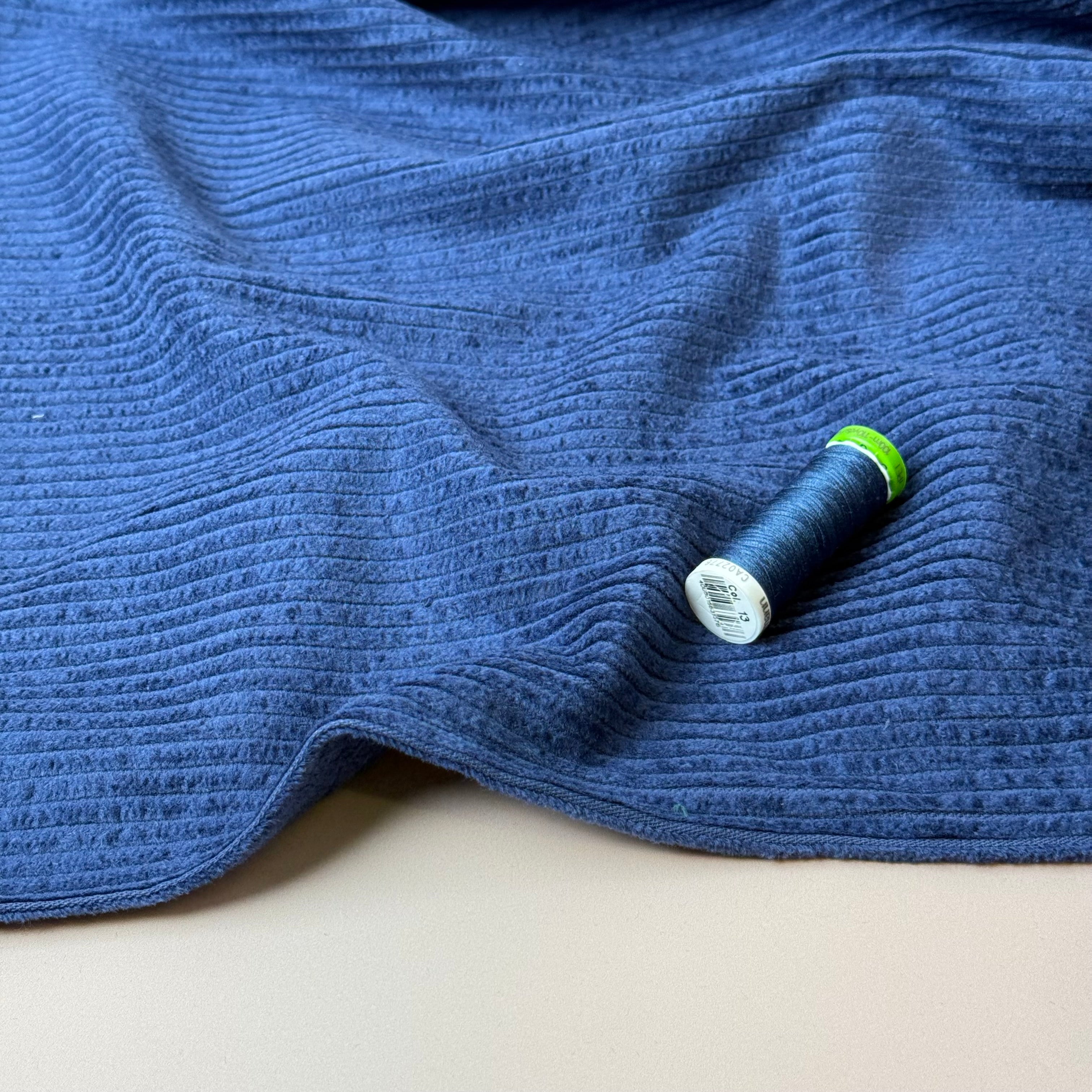 Pure Cotton Washed Corduroy 4.5W in Dark Blue