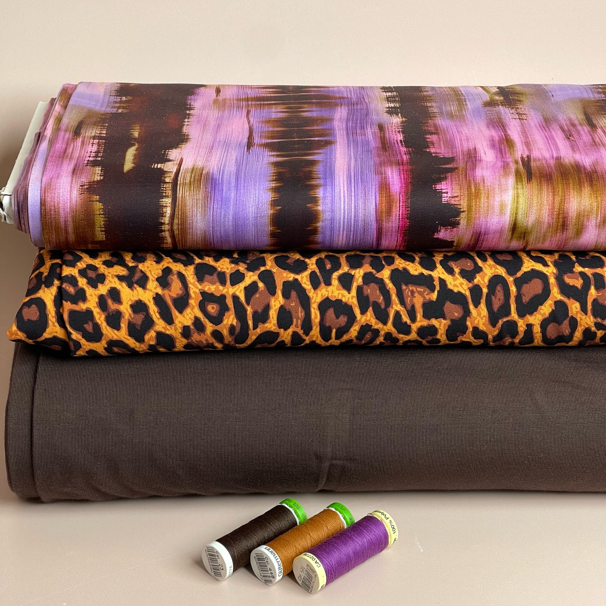 Hazy Landscape in Lavender Cotton Sateen Fabric