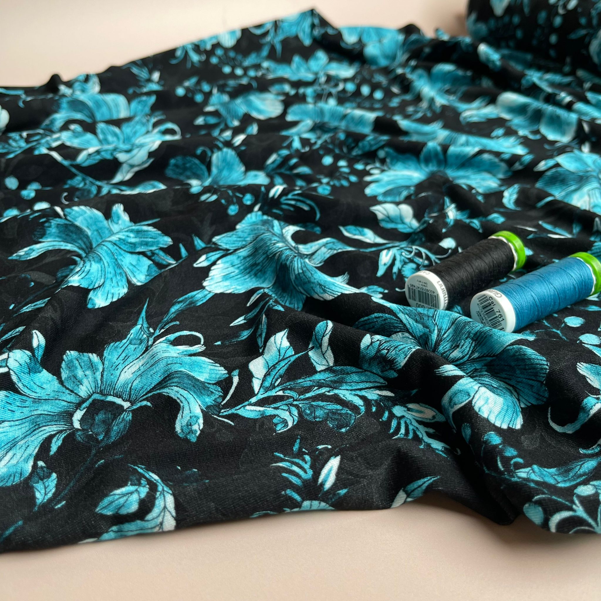 REMNANT 2.63 Metres - Danish Design - Watercolour Lily ECOVERVO™ Viscose Jersey