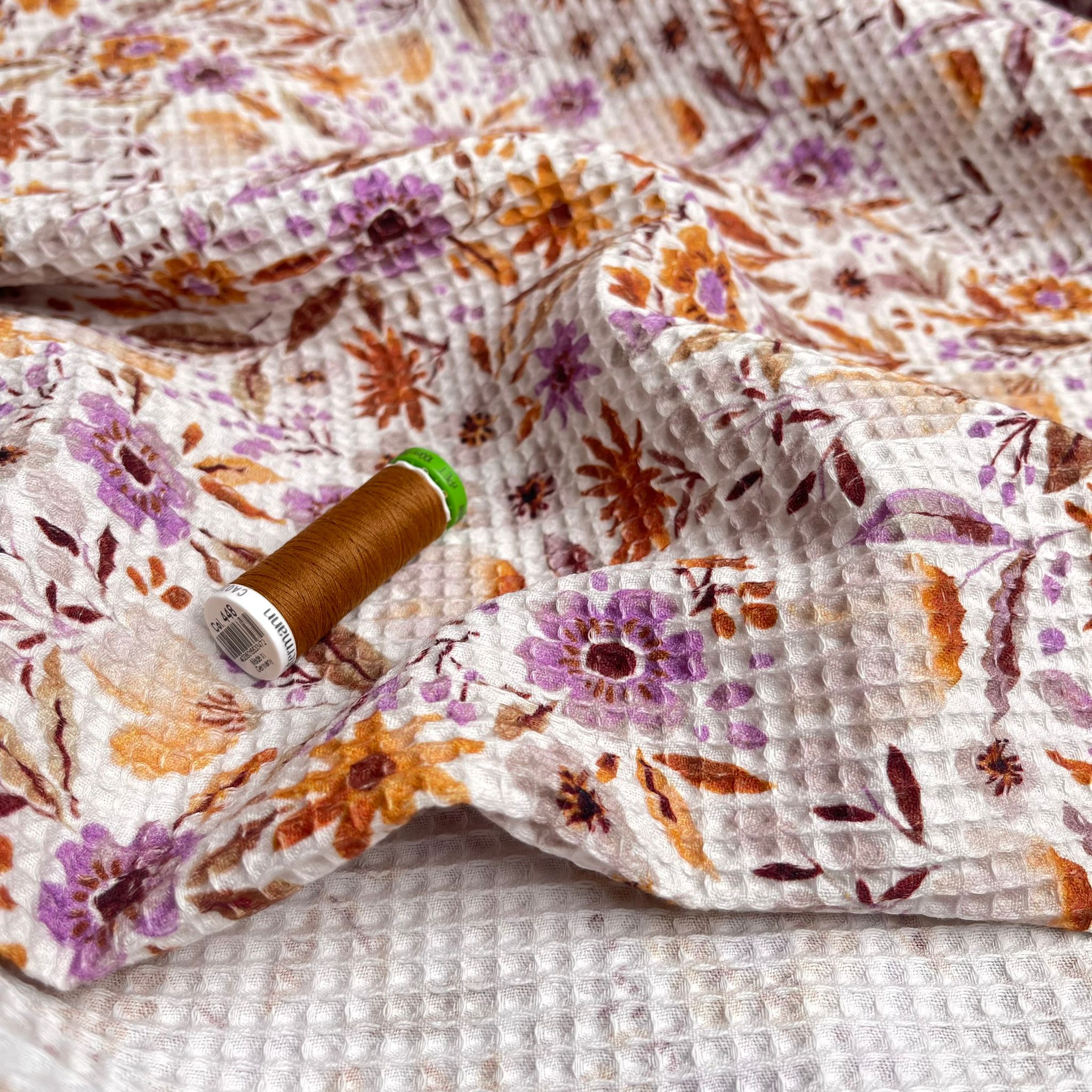 Autumn Floral Pure Cotton Waffle Fabric