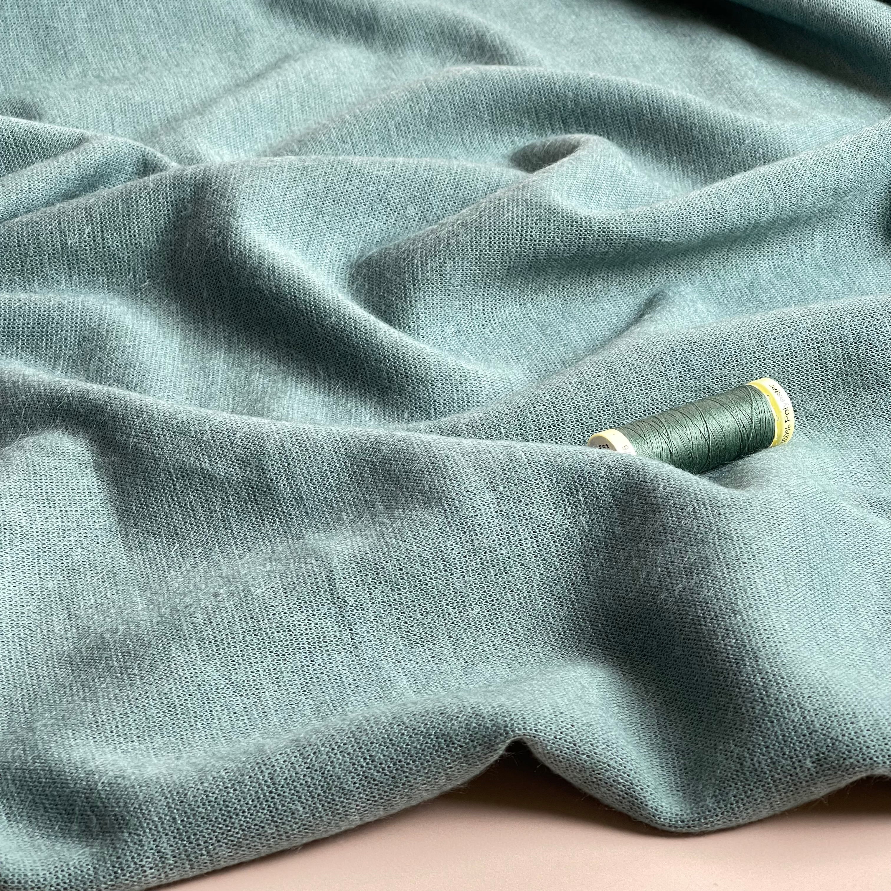 Soft Touch Viscose Blend Sweater Knit in Duck Egg