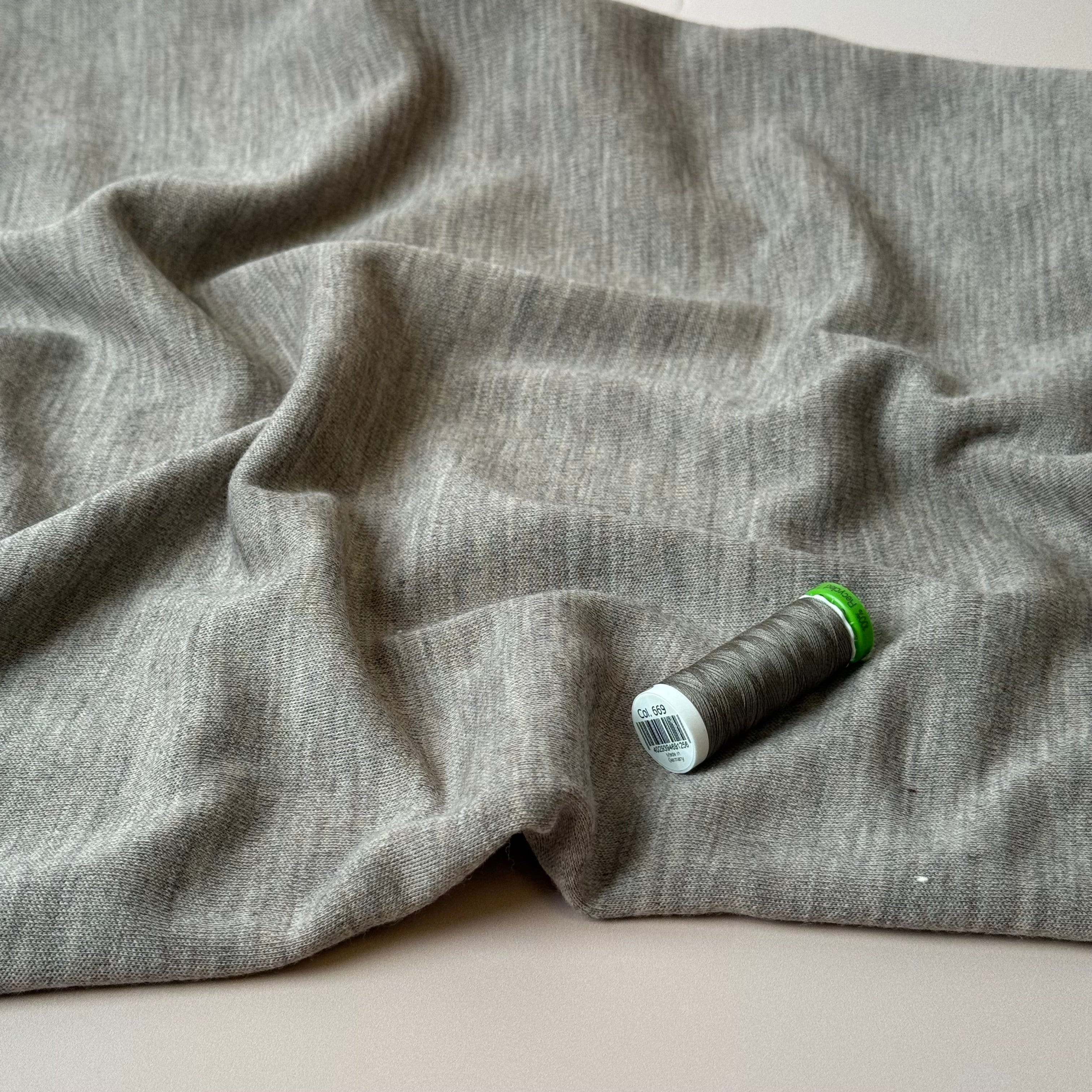 Pure Merino Wool Sweater Knit in Sand Melange