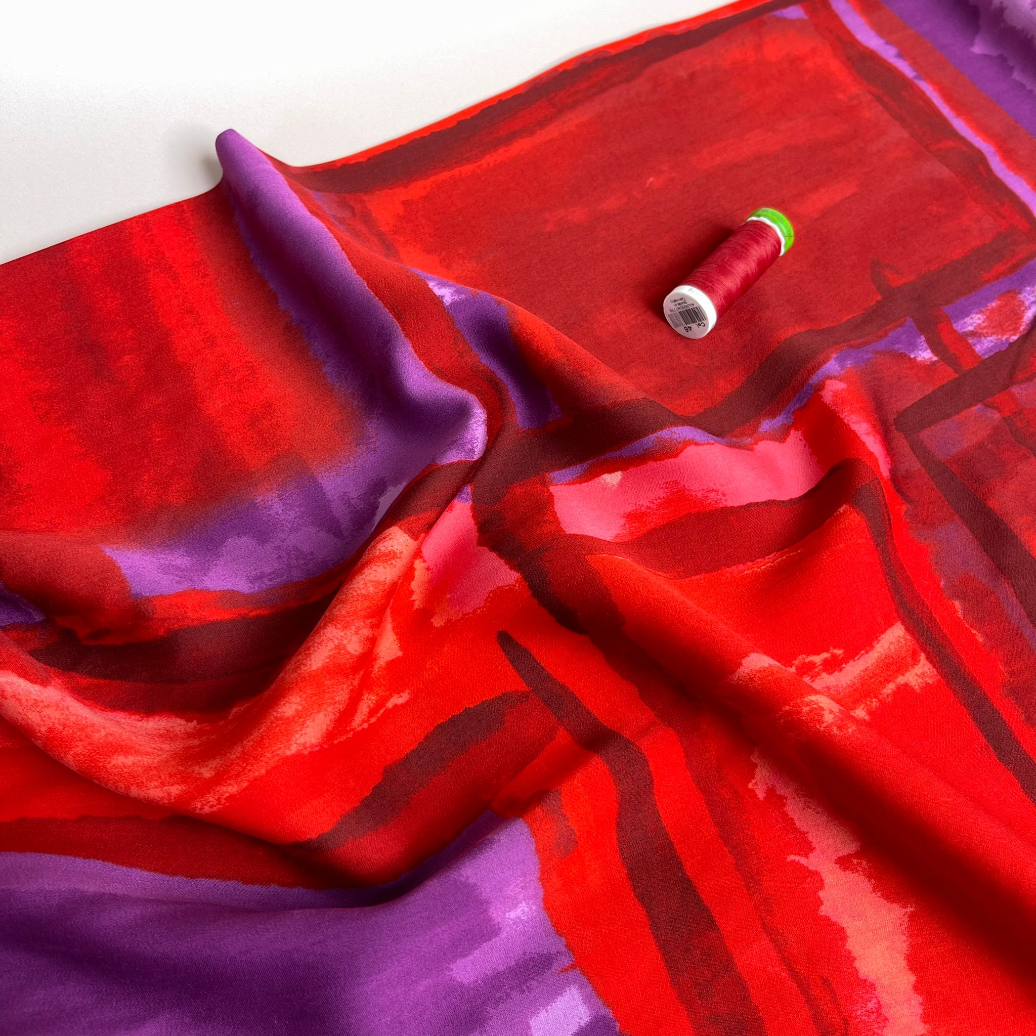 Artists Canvas in Red Viscose Sateen Fabric