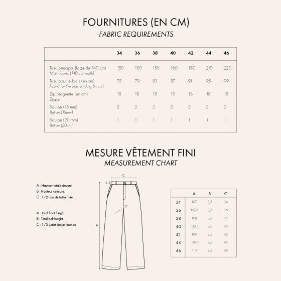 Atelier Brunette - LE Pantalon Trousers Sewing Pattern