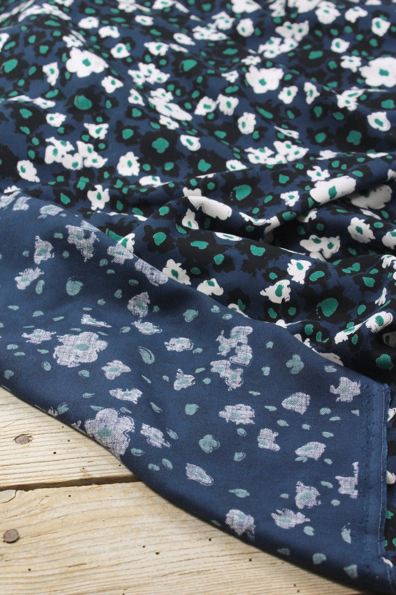REMNANT 0.85 Metre - Églantine & Zoé - Carlota Atlantic Blue ECOVERO™ Viscose Twill Fabric