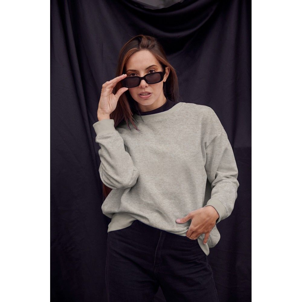 Snug Viscose Blend Sweater Knit in Sand Melange