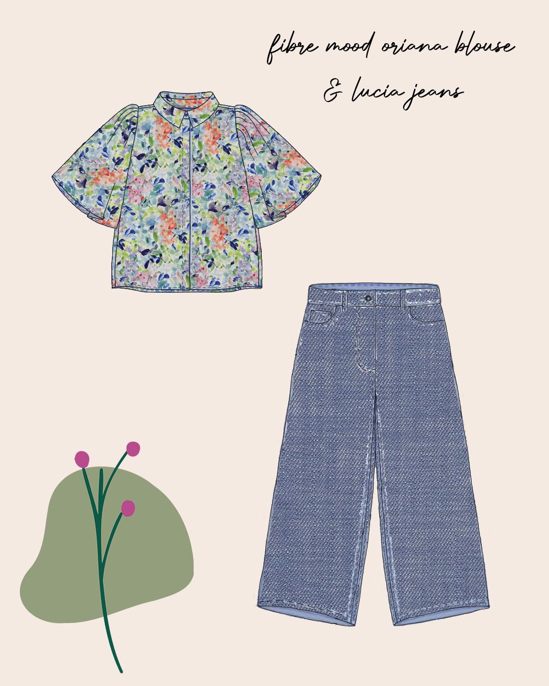 Summer Flowers Viscose Linen Crepe Fabric