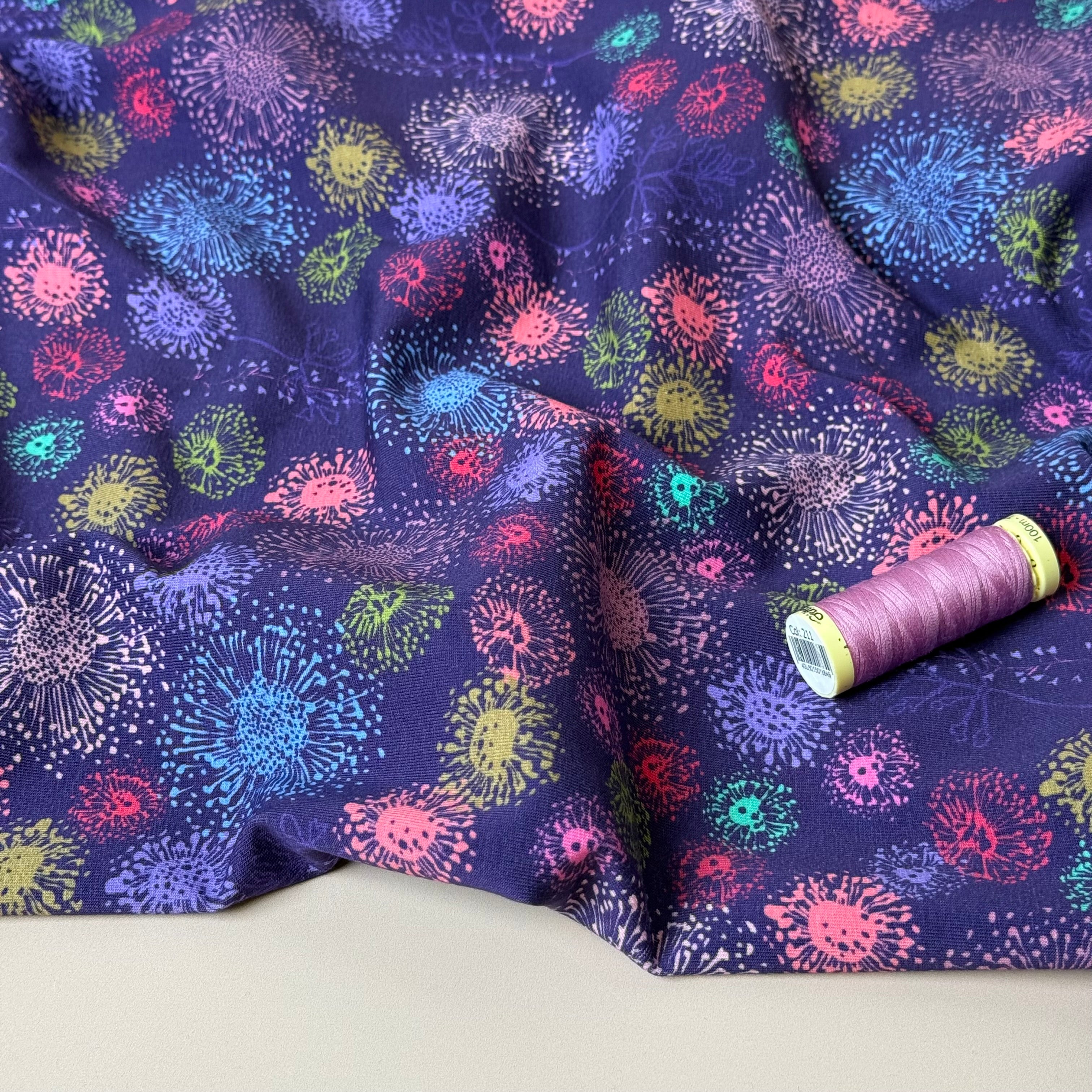 Danish Design - Rainbow Fireworks Cotton Jersey Fabric