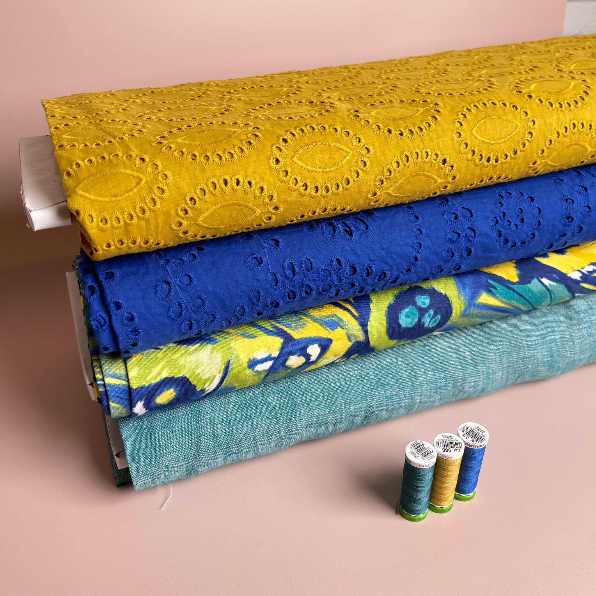 Petrol Yarn Dyed Pure Linen Fabric