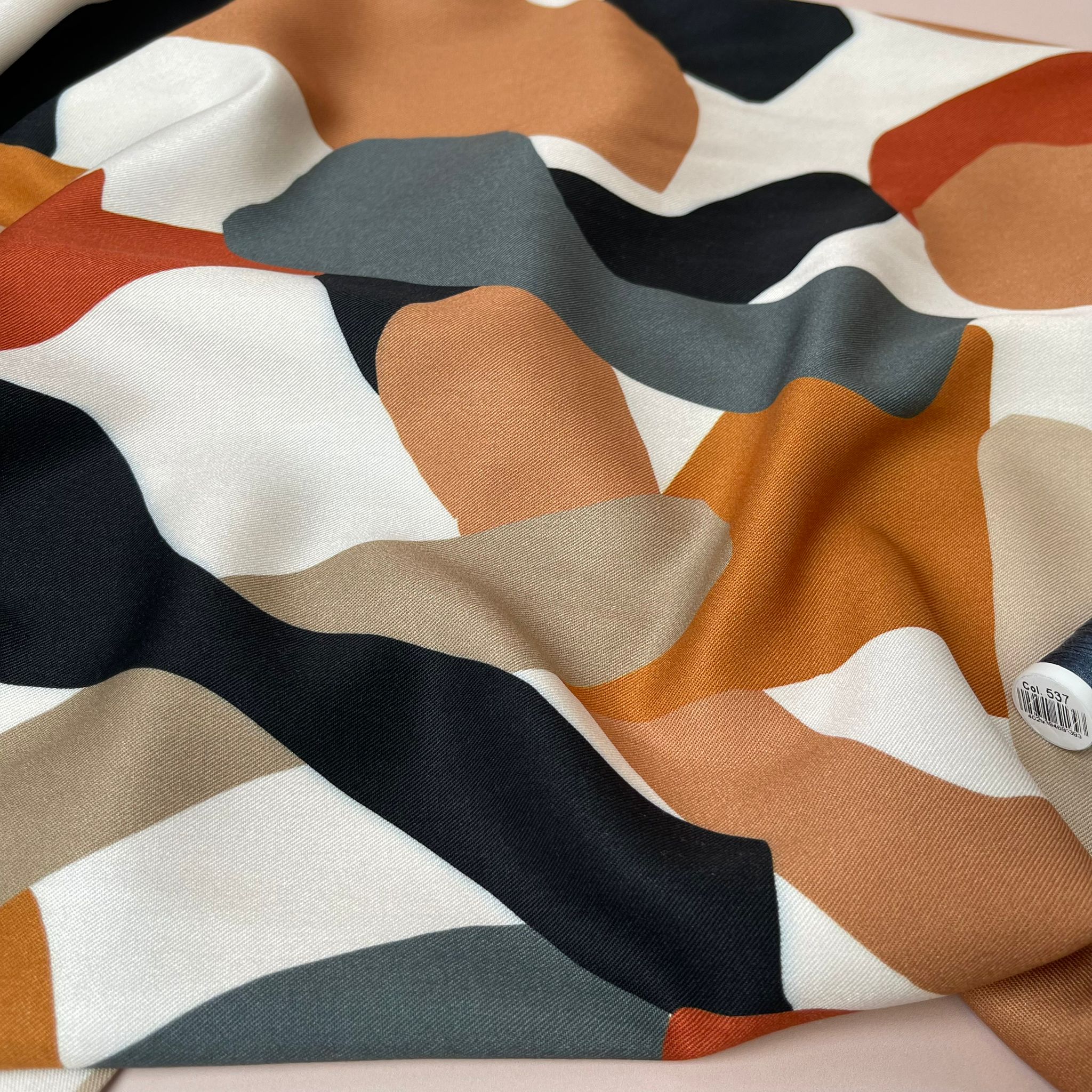 REMNANT 0.66 Metre - Light & Lush - Rustic Pebbles Viscose Twill Fabric