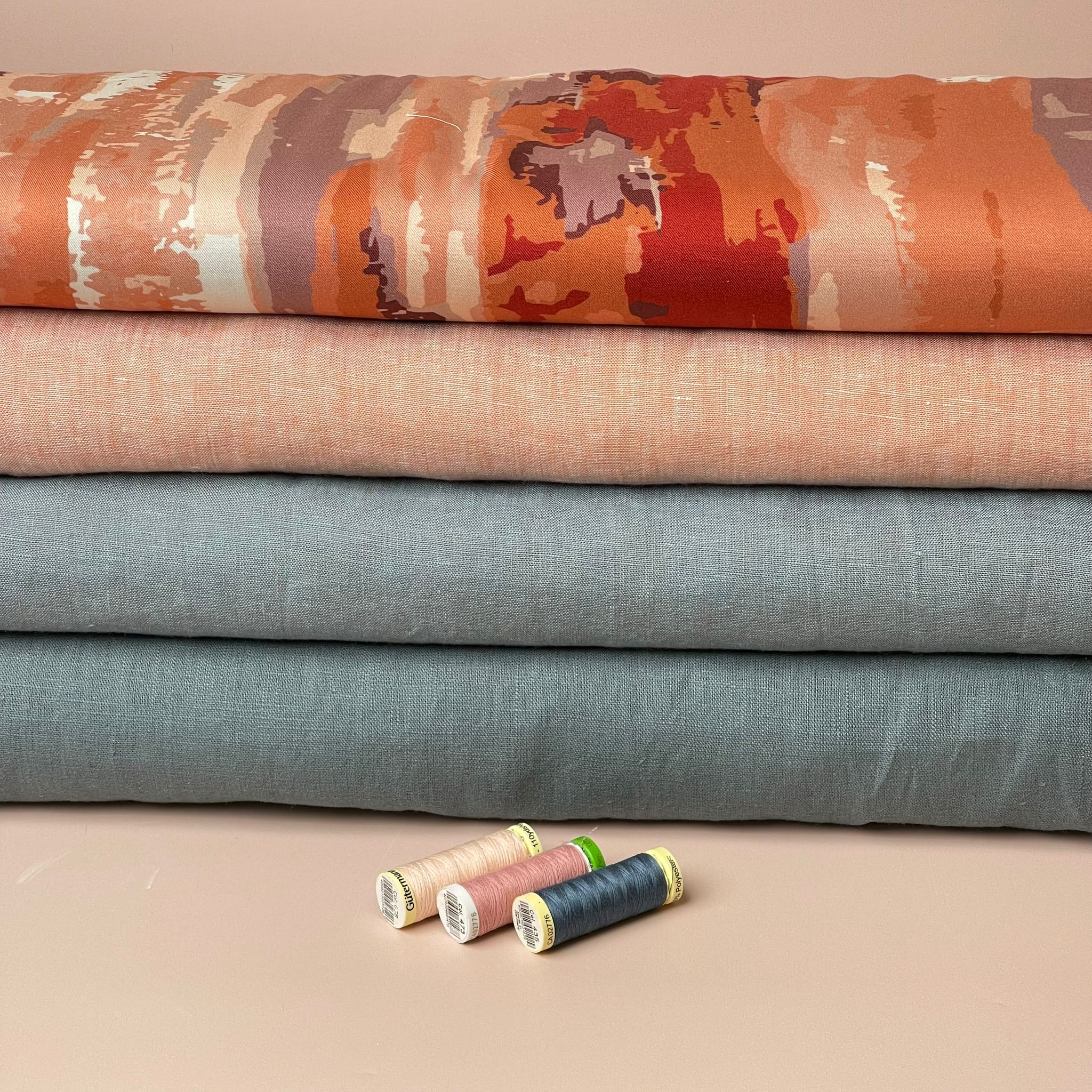 REMNANT 0.85 Metre - Light & Lush - Summer Sunset Viscose Twill Fabric