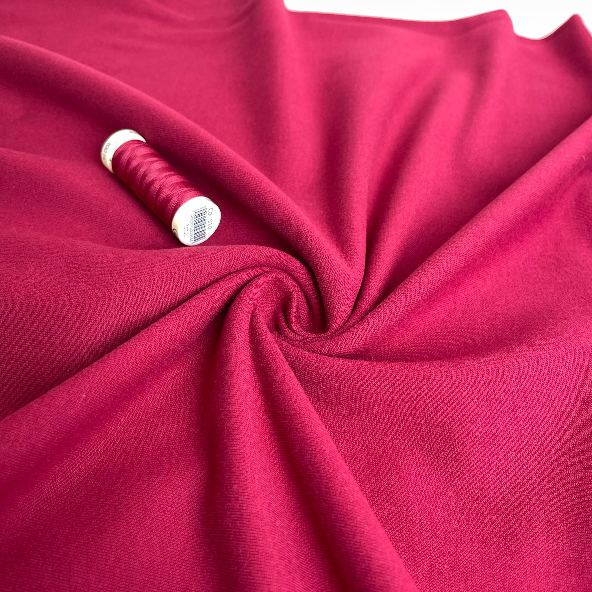 Peach Soft GOTS Organic Cotton Sweat-shirting in Bordeaux