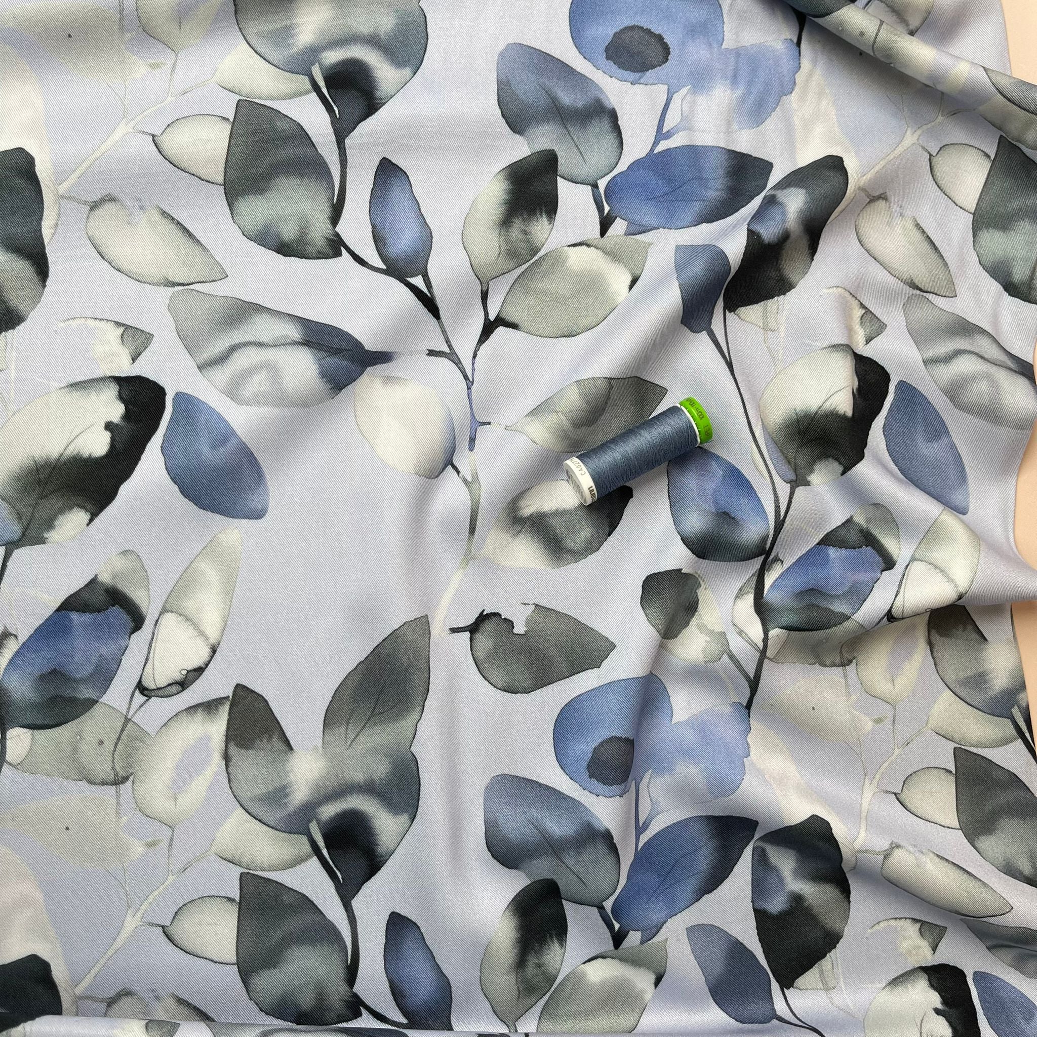 Light & Lush - Watercolour Foliage Viscose Twill Fabric